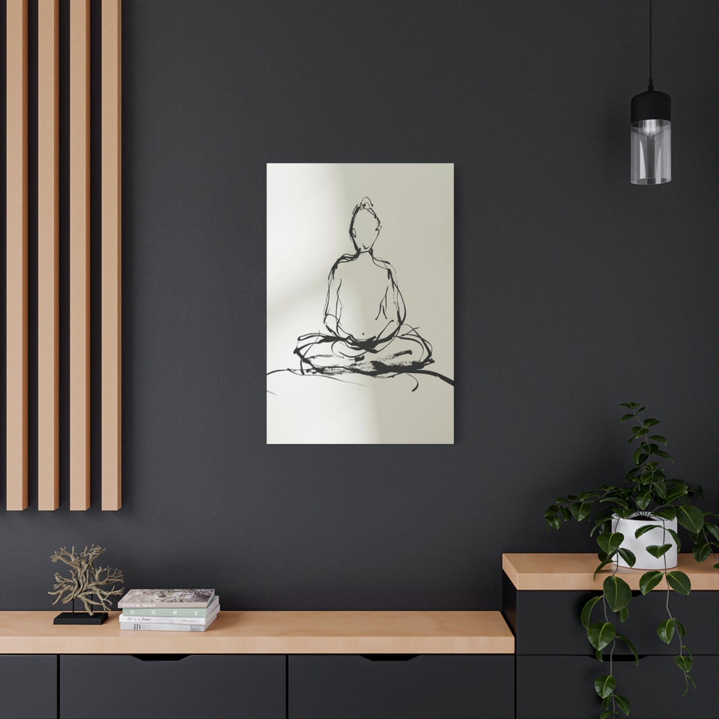 Buddha Yoga Drawing Wall Art & Canvas Prints