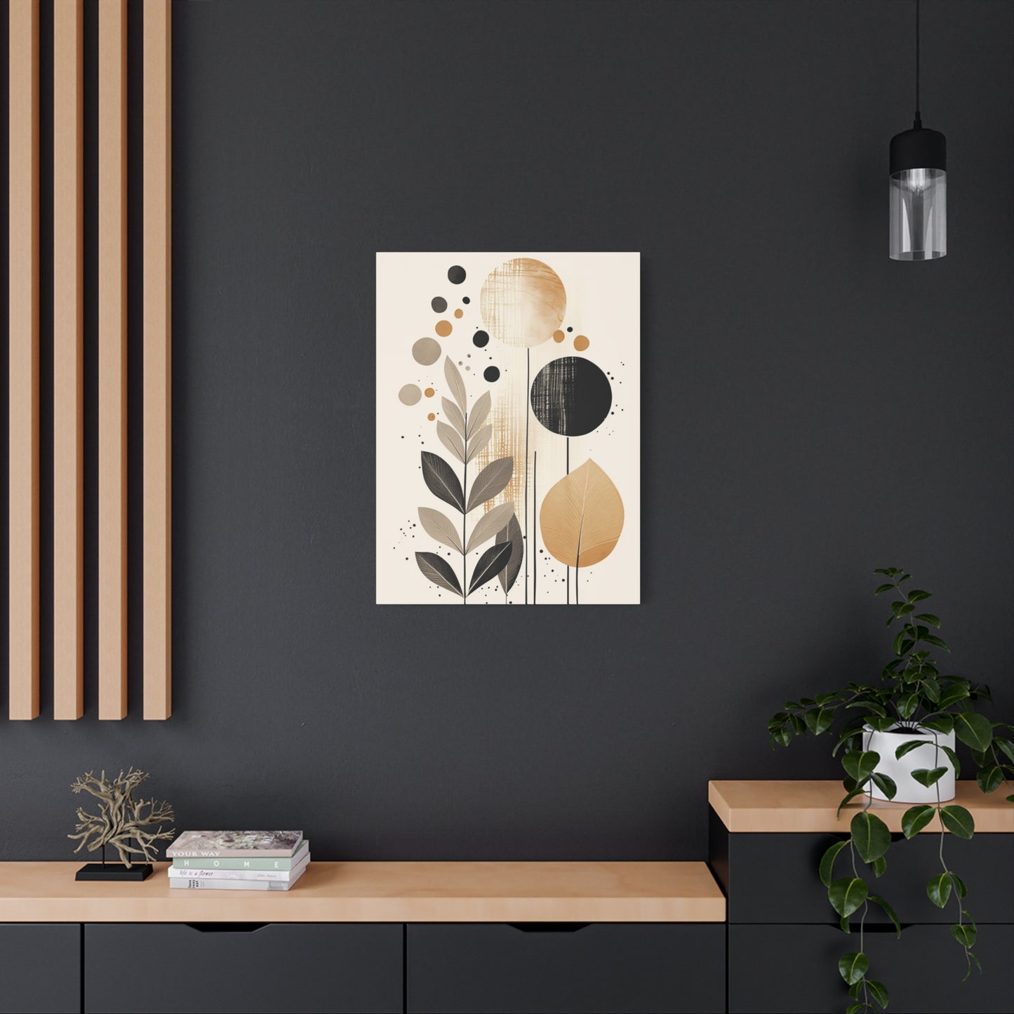 Plant With Black Circles Deco Wall Art & Canvas Prints