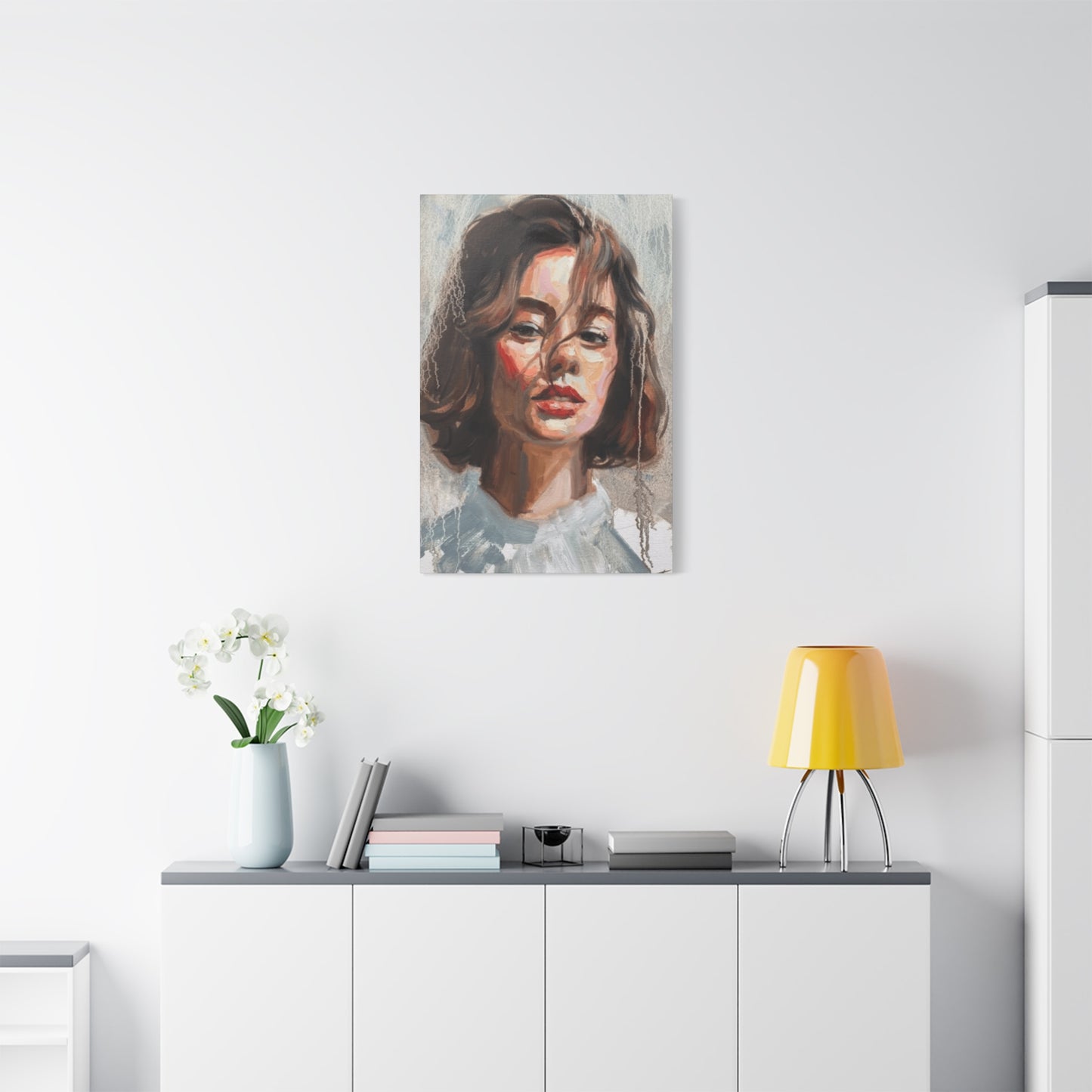 A Portrait Of Short Hair Women Wall Art & Canvas Prints