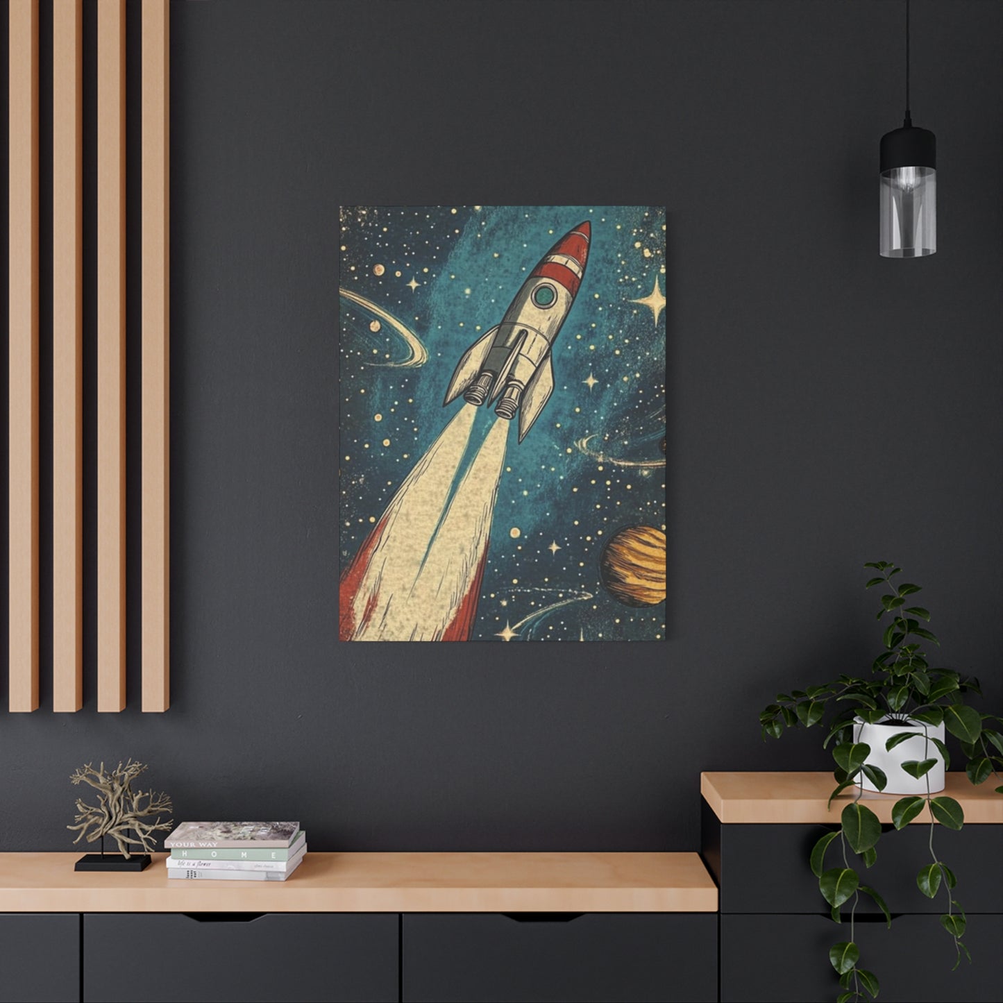 Rocket In Space Poster Wall Art & Canvas Prints