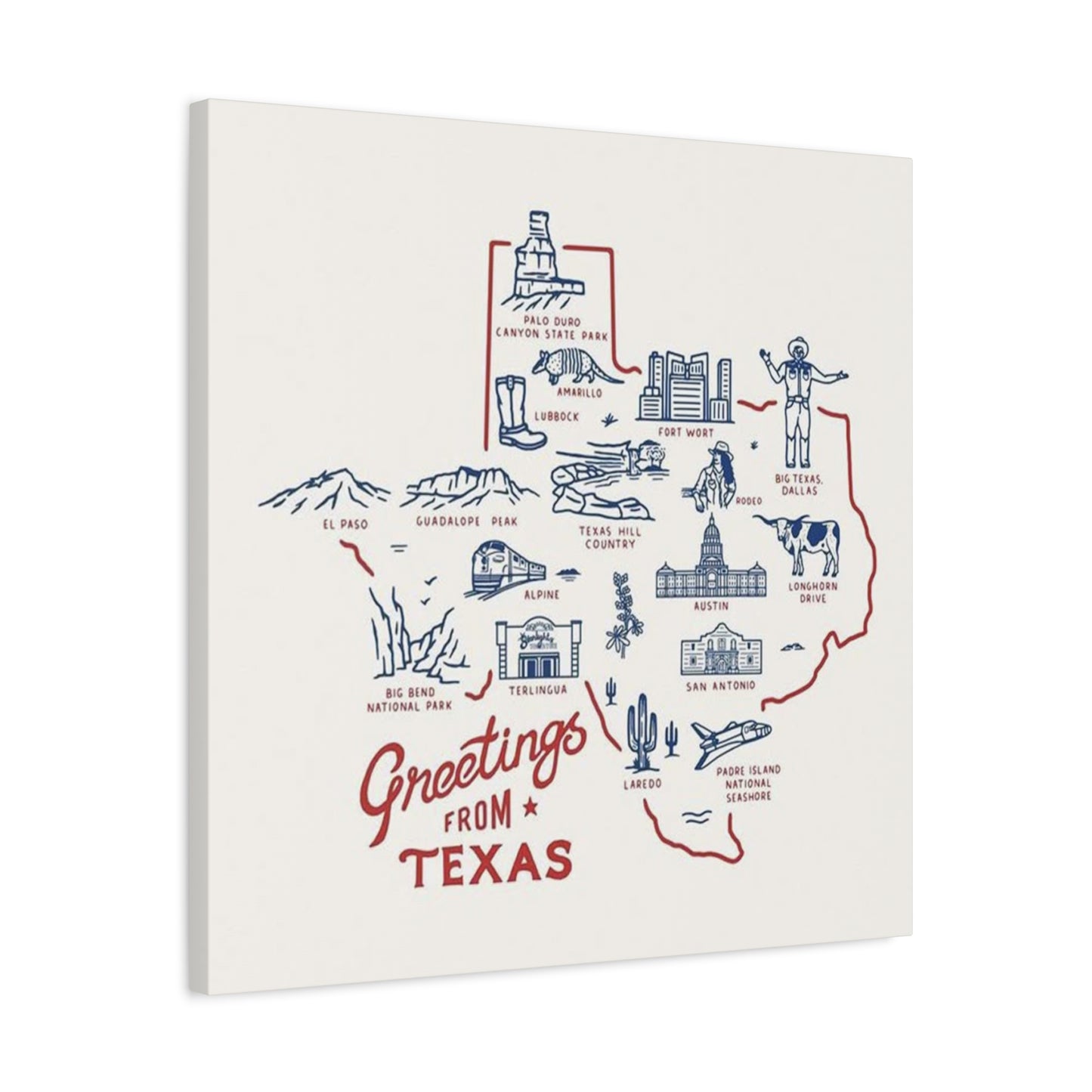 Greeting From Texas Poster Wall Art & Canvas Prints
