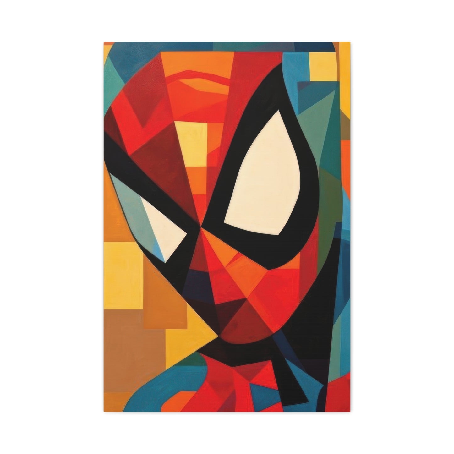 Spiderman Closeup Cubism Wall Art & Canvas Prints