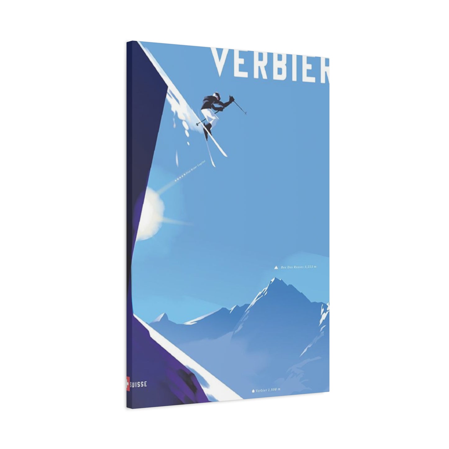 Skiing At The Cliff Wall Art & Canvas Prints