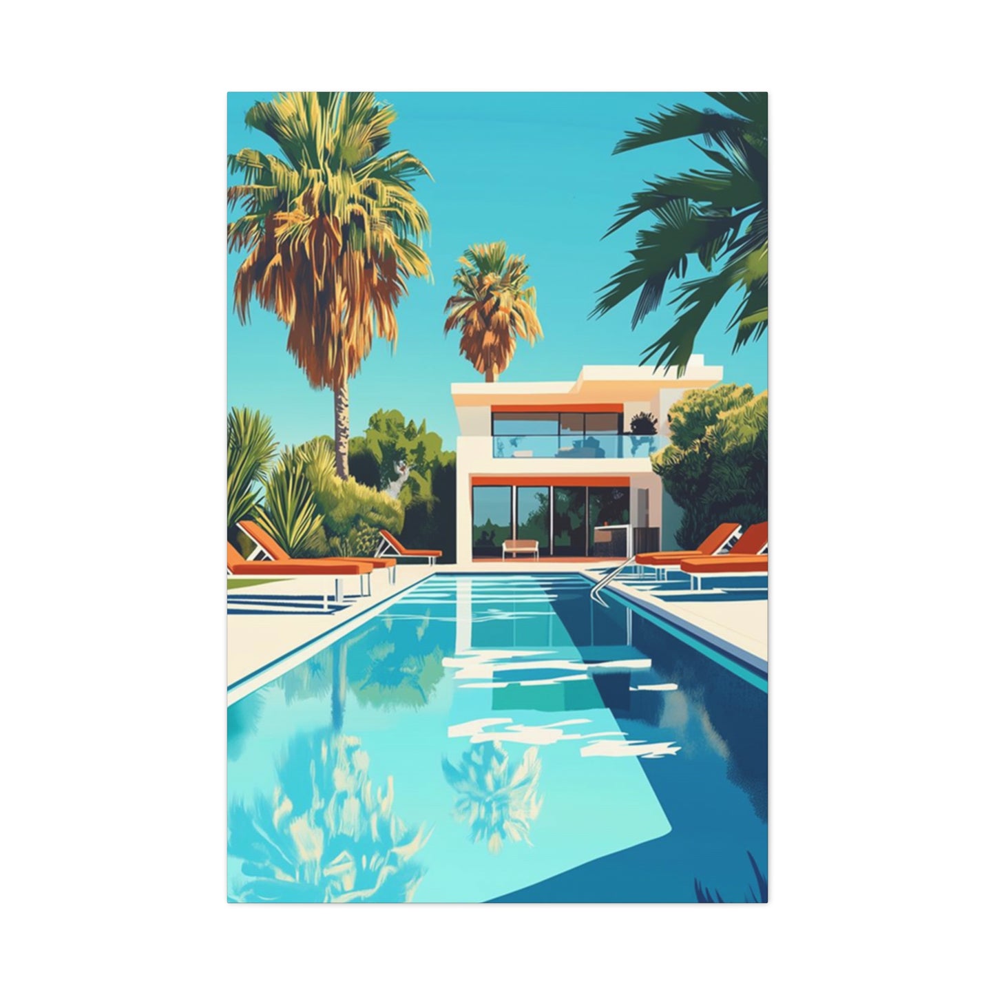 Long Swimming Pool In Resort Wall Art & Canvas Prints