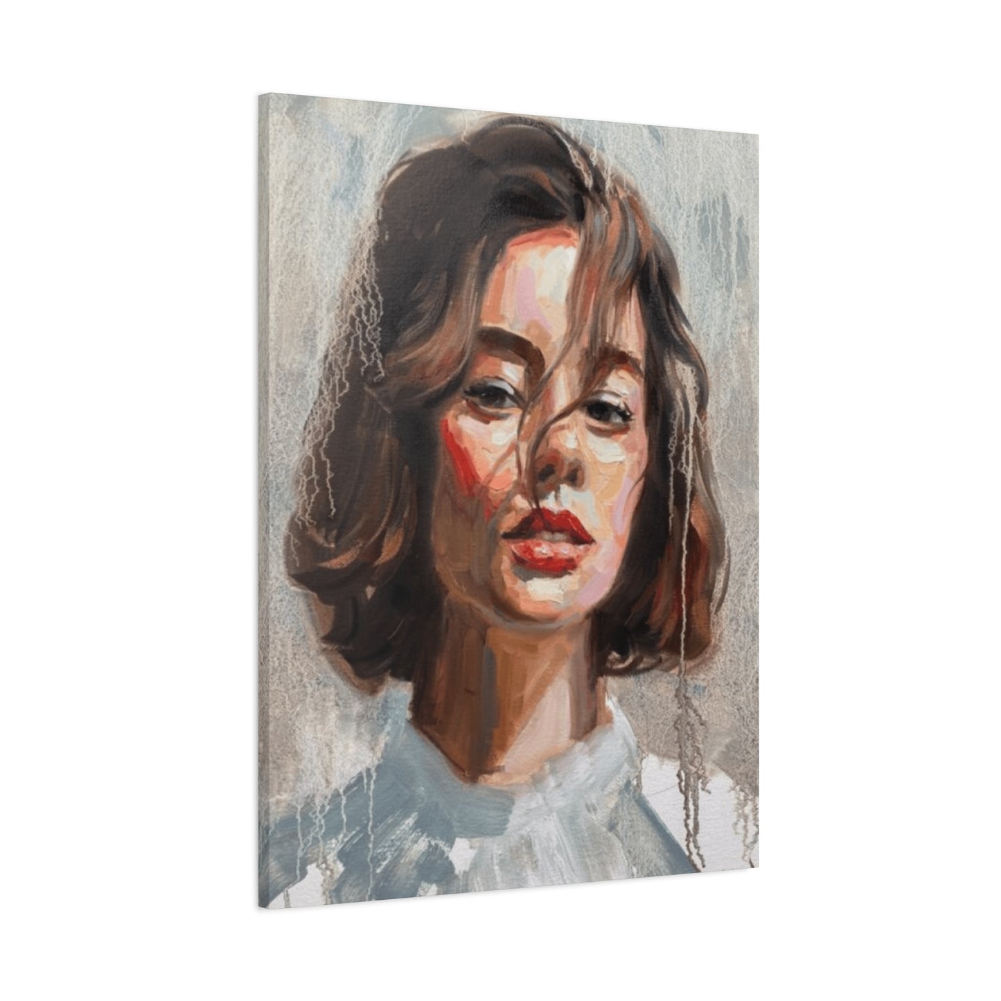 A Portrait Of Short Hair Women Wall Art & Canvas Prints