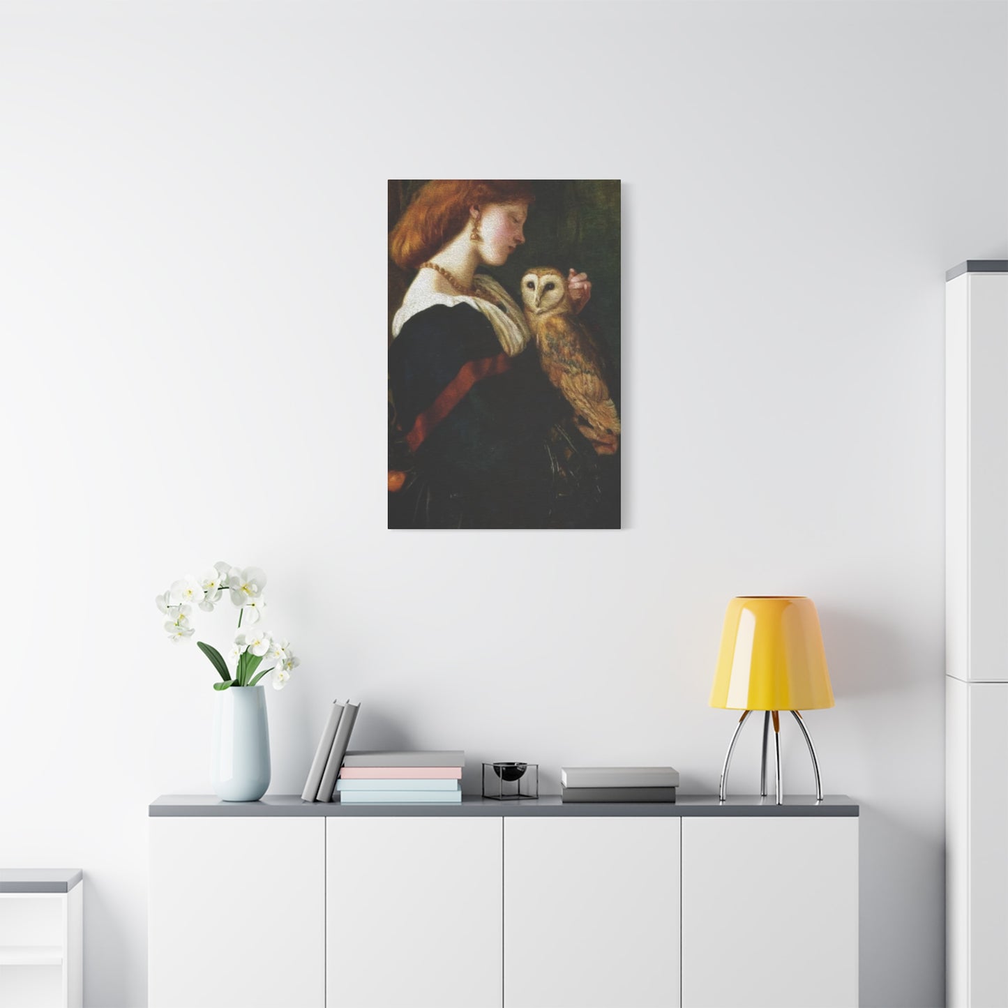 Beautiful Lady With Owl Art Wall Art & Canvas Prints