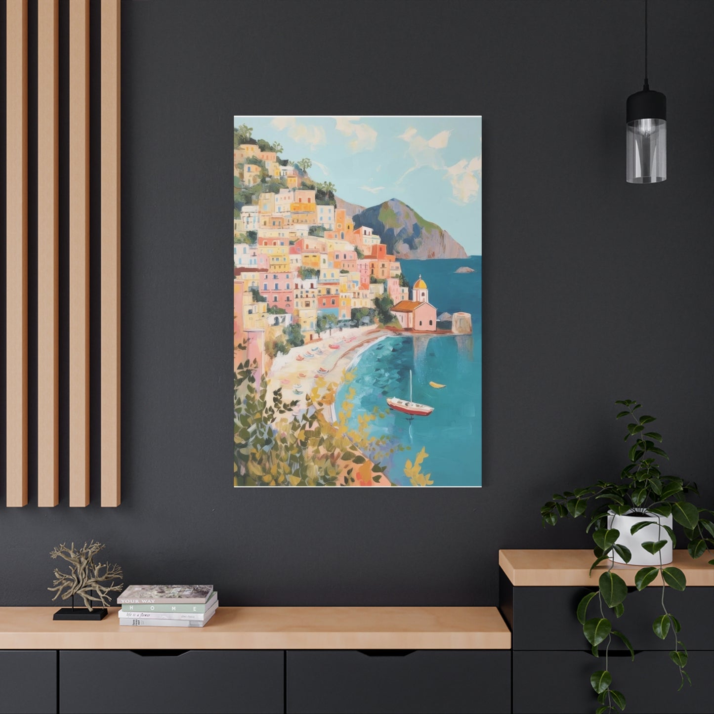 Amalfi Coast Italy Aqua Yellow Warm Wall Art & Canvas Prints