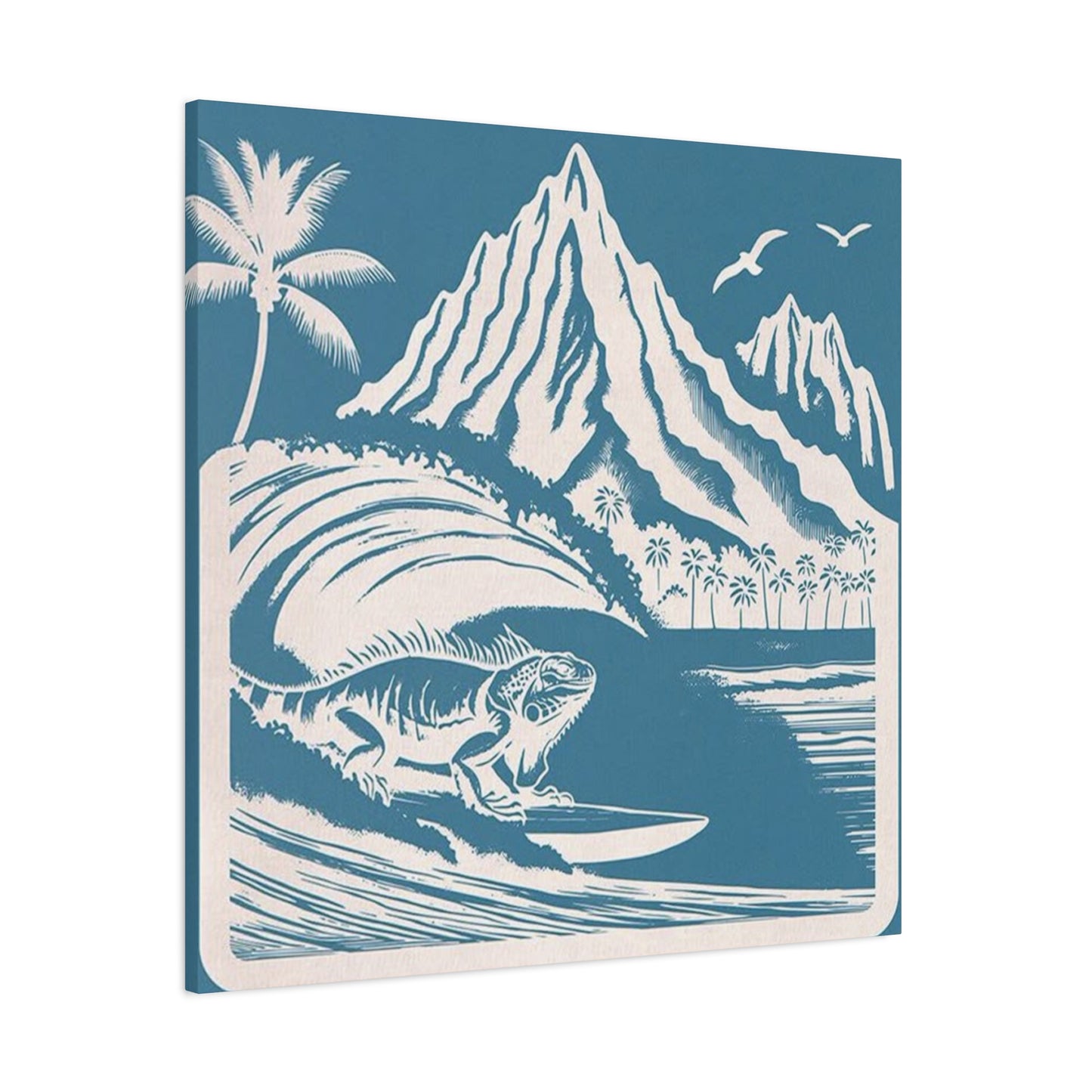 Chameleon Surfing Wall Art & Canvas Prints