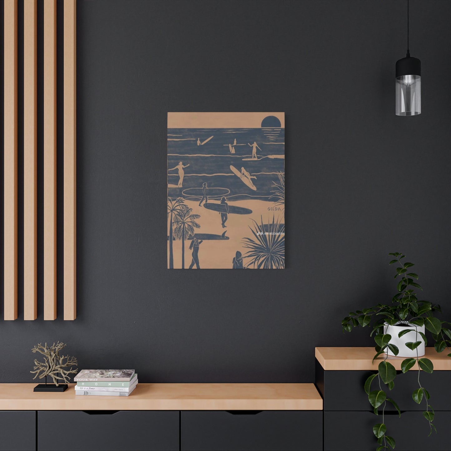Beach Surfing Painting Wall Art & Canvas Prints