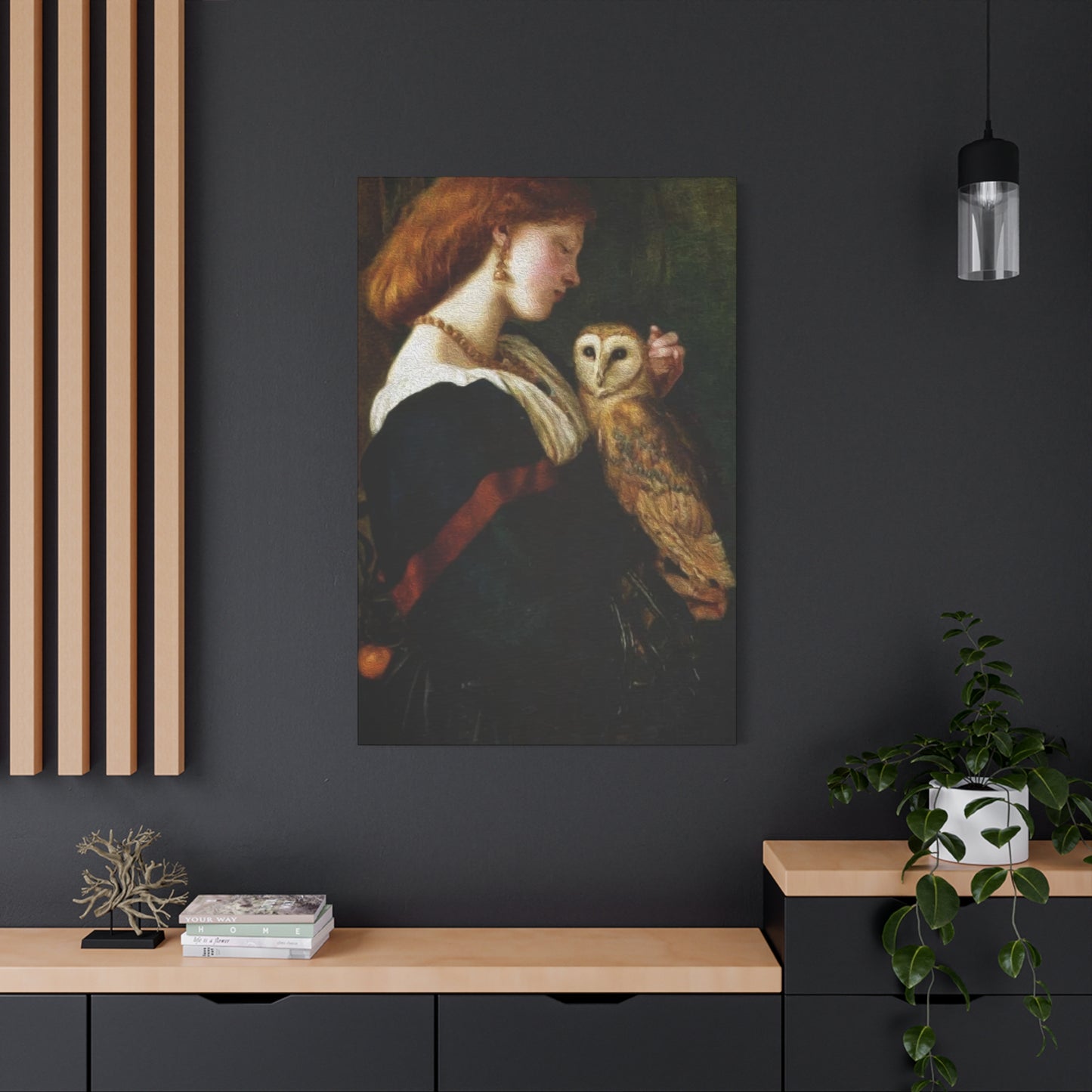 Beautiful Lady With Owl Art Wall Art & Canvas Prints