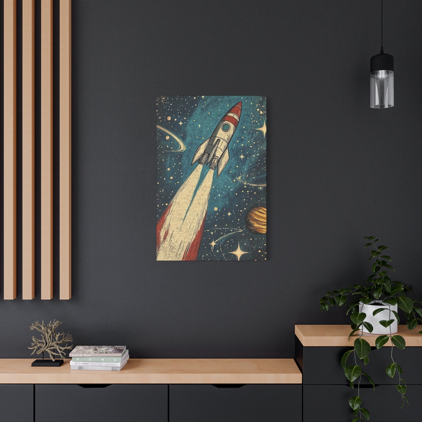 Rocket In Space Poster Wall Art & Canvas Prints