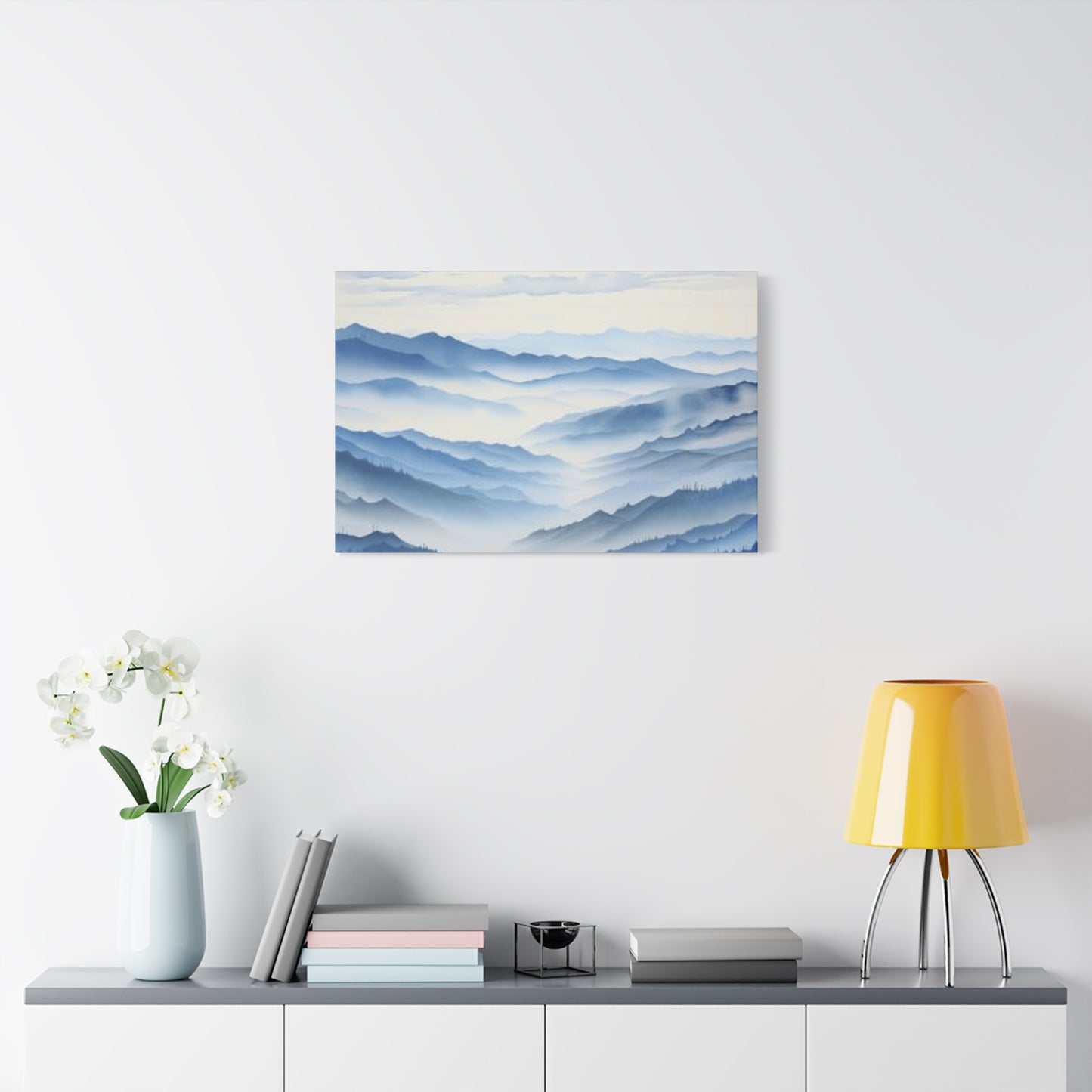 Blue Clouds and Ridge Painting Wall Art & Canvas Prints