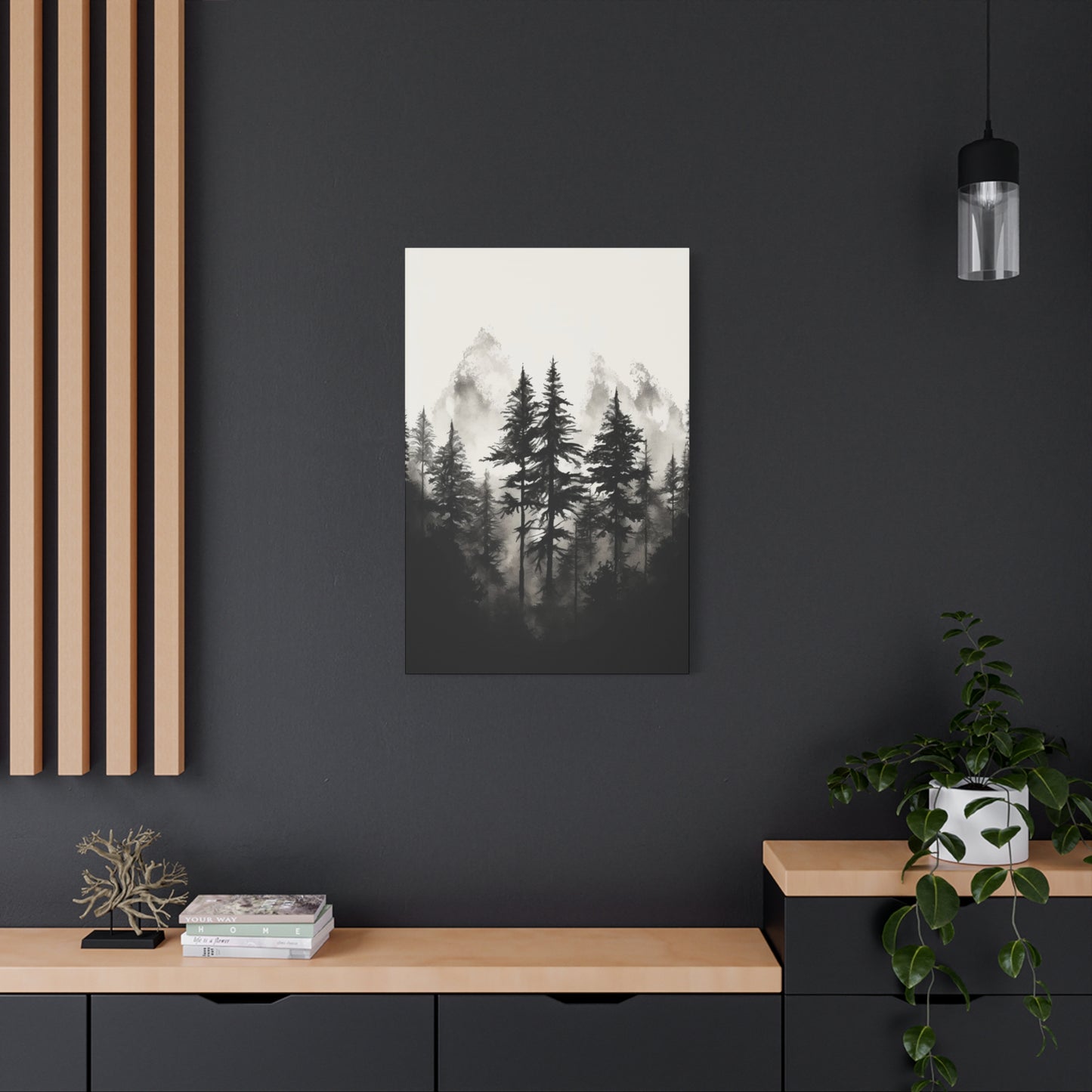 Black & White Jungle & Mountains Wall Art & Canvas Prints
