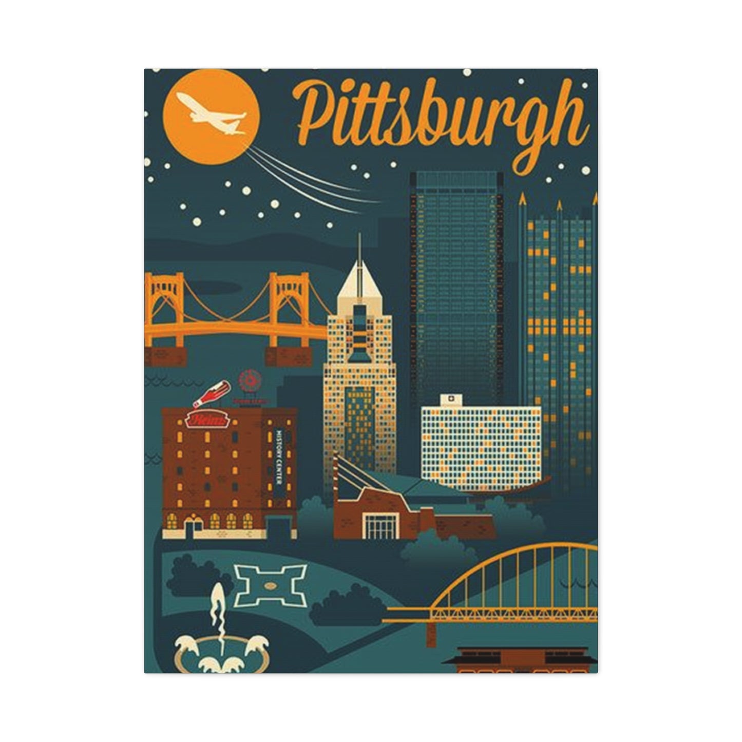Pittsburgh Skyscraper Poster Wall Art & Canvas Prints