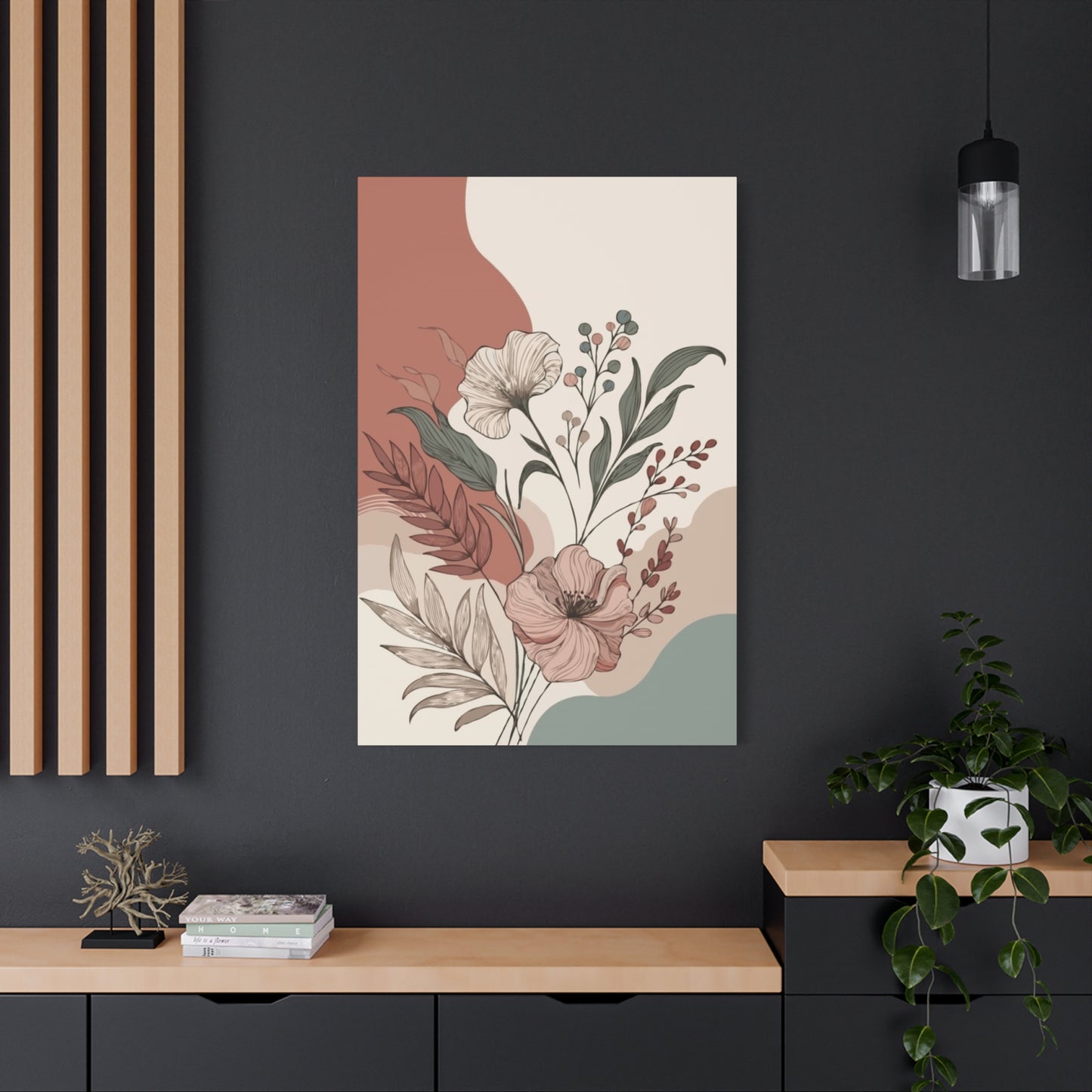 Aesthetic Flowers and Leaves Painting Wall Art & Canvas Prints