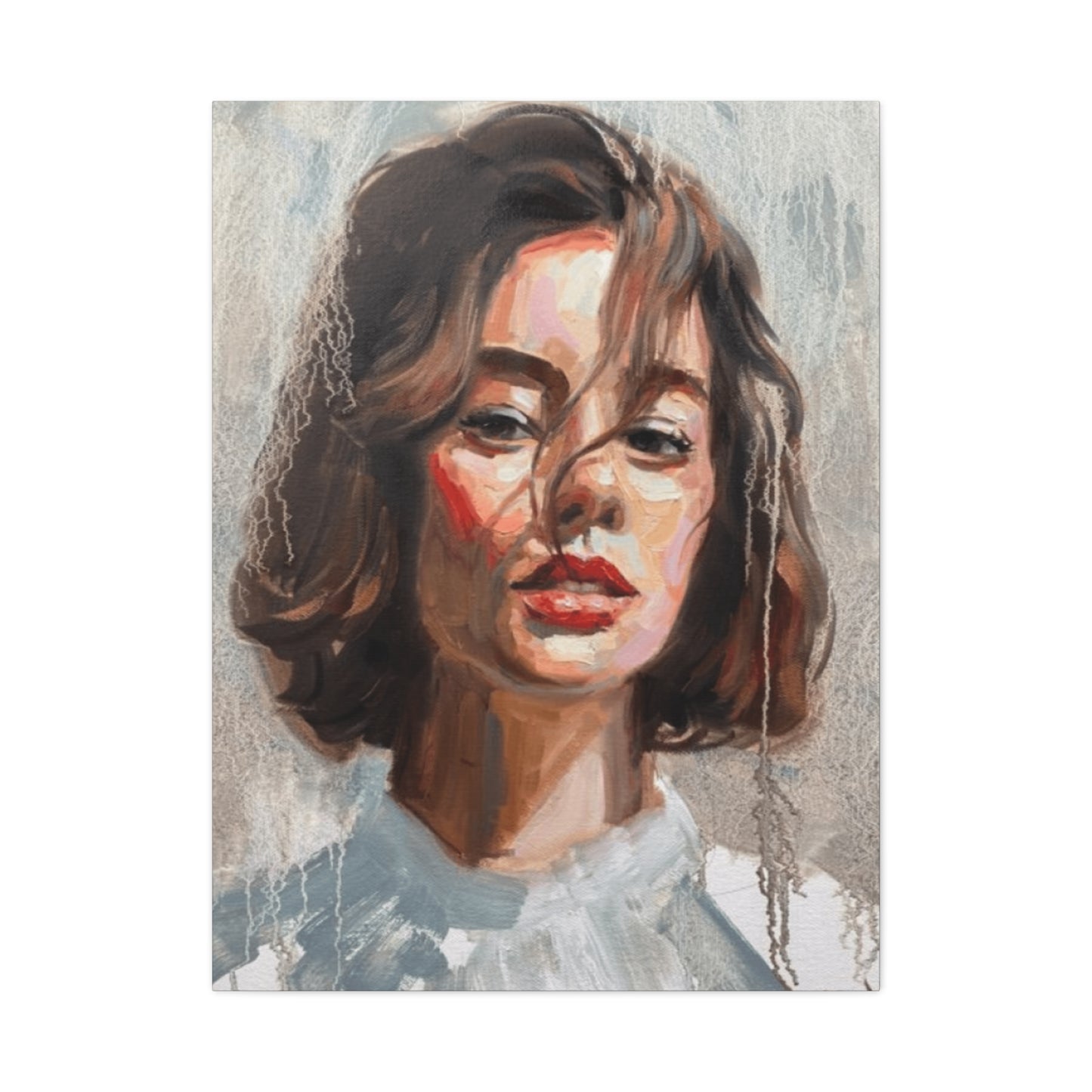 A Portrait Of Short Hair Women Wall Art & Canvas Prints