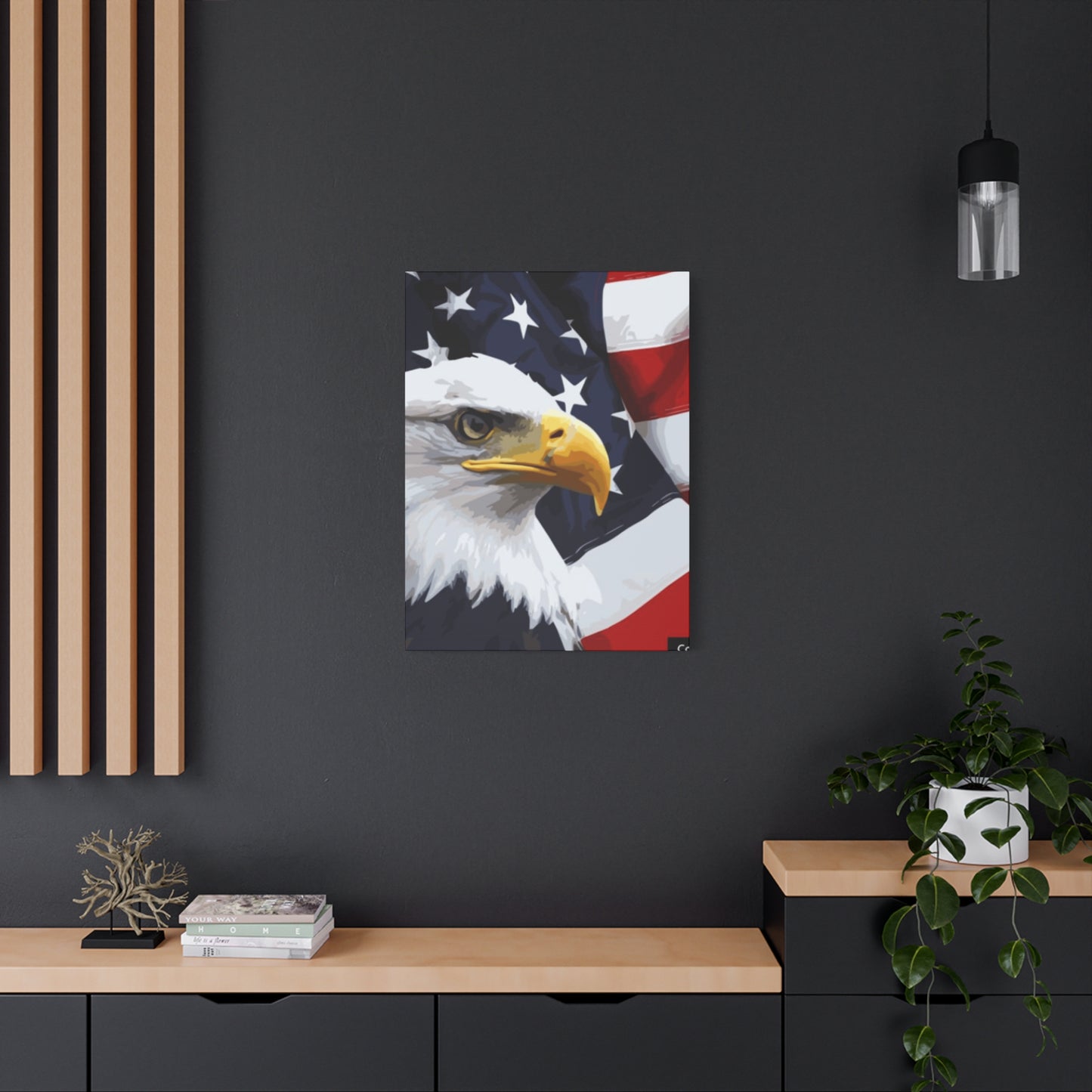 Eagle and American Flag Wall Art & Canvas Prints