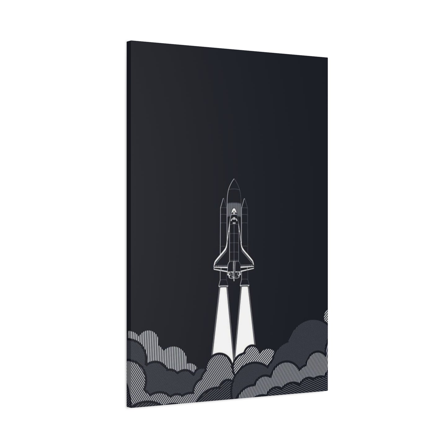 Dark Rocket Launch Poster Wall Art & Canvas Prints