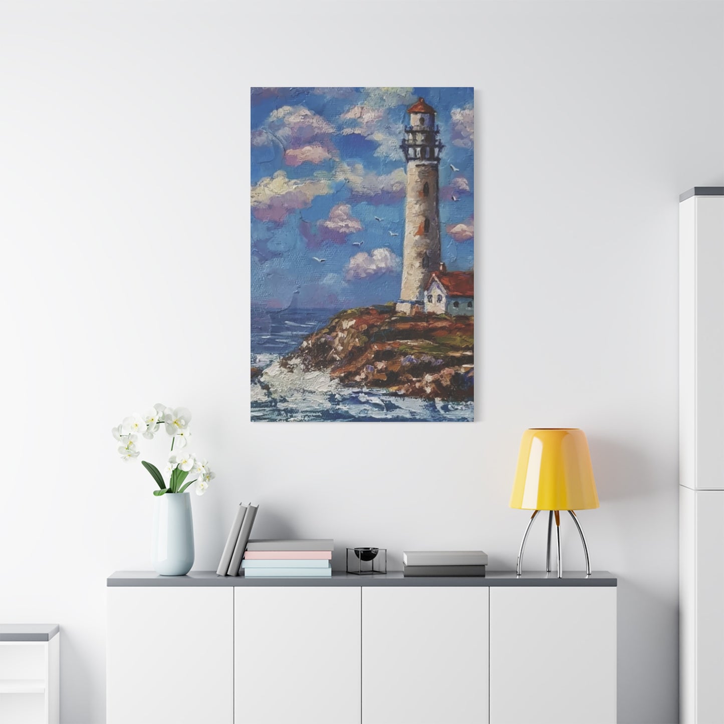 Light Tower Near Sea Wall Art & Canvas Prints