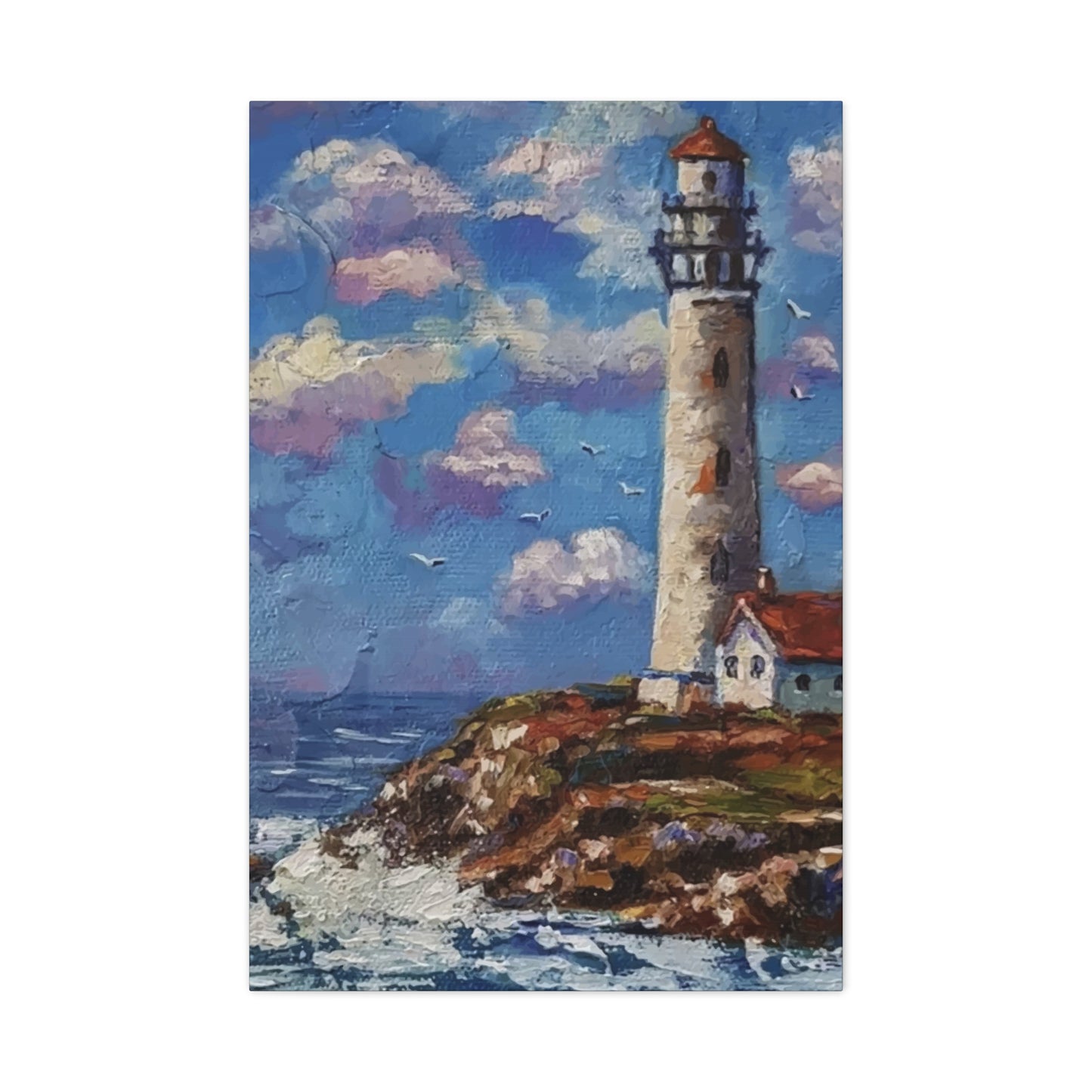 Light Tower Near Sea Wall Art & Canvas Prints