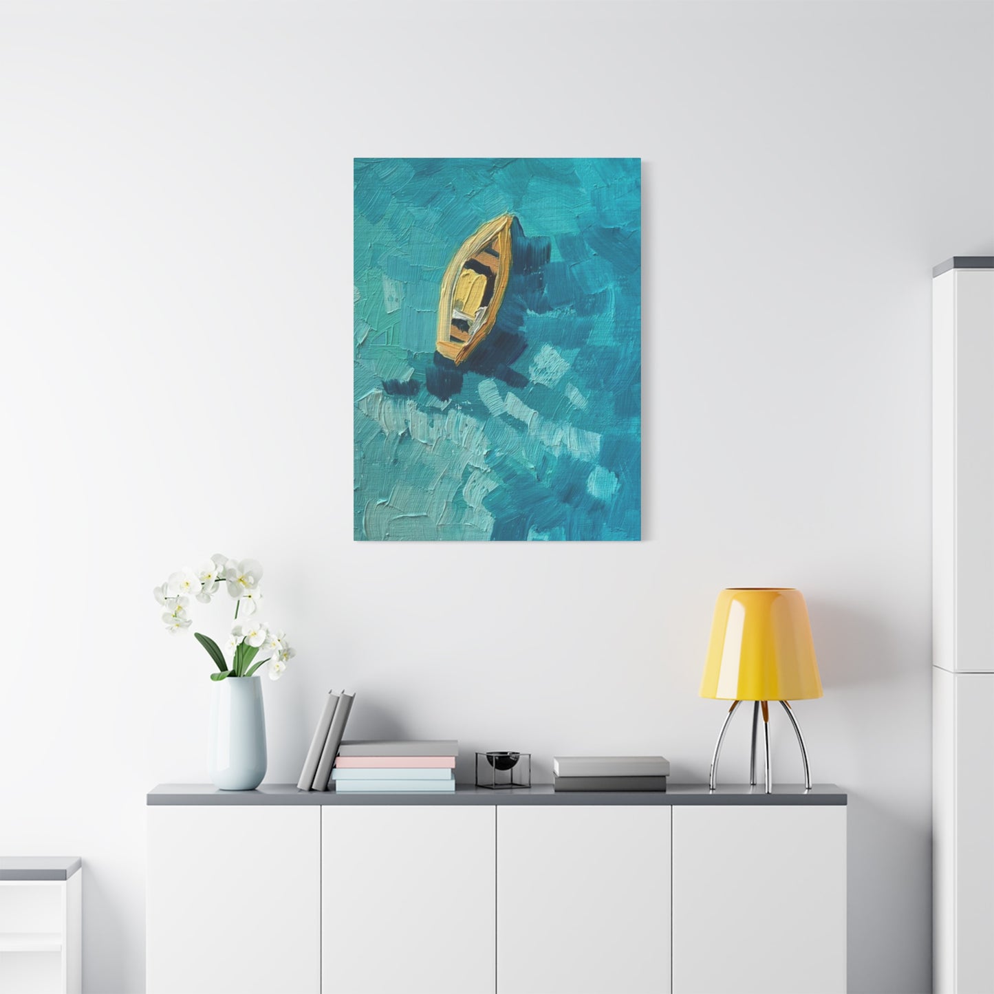 Boat in Sea Wall Art & Canvas Prints