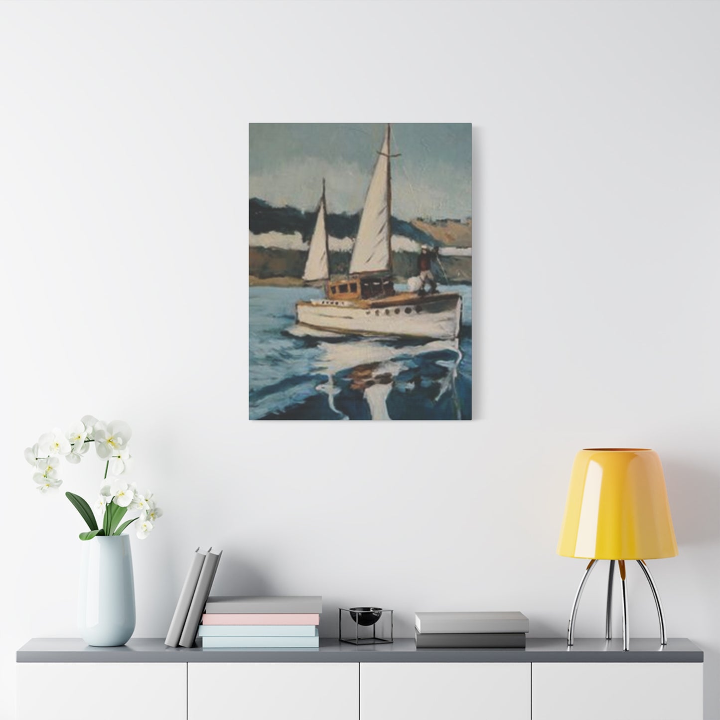 White Sailing Ship Poster Wall Art & Canvas Prints