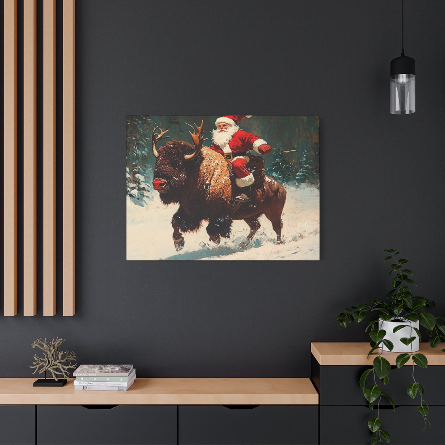 Santa Claus On Yak Wall Art & Canvas Prints