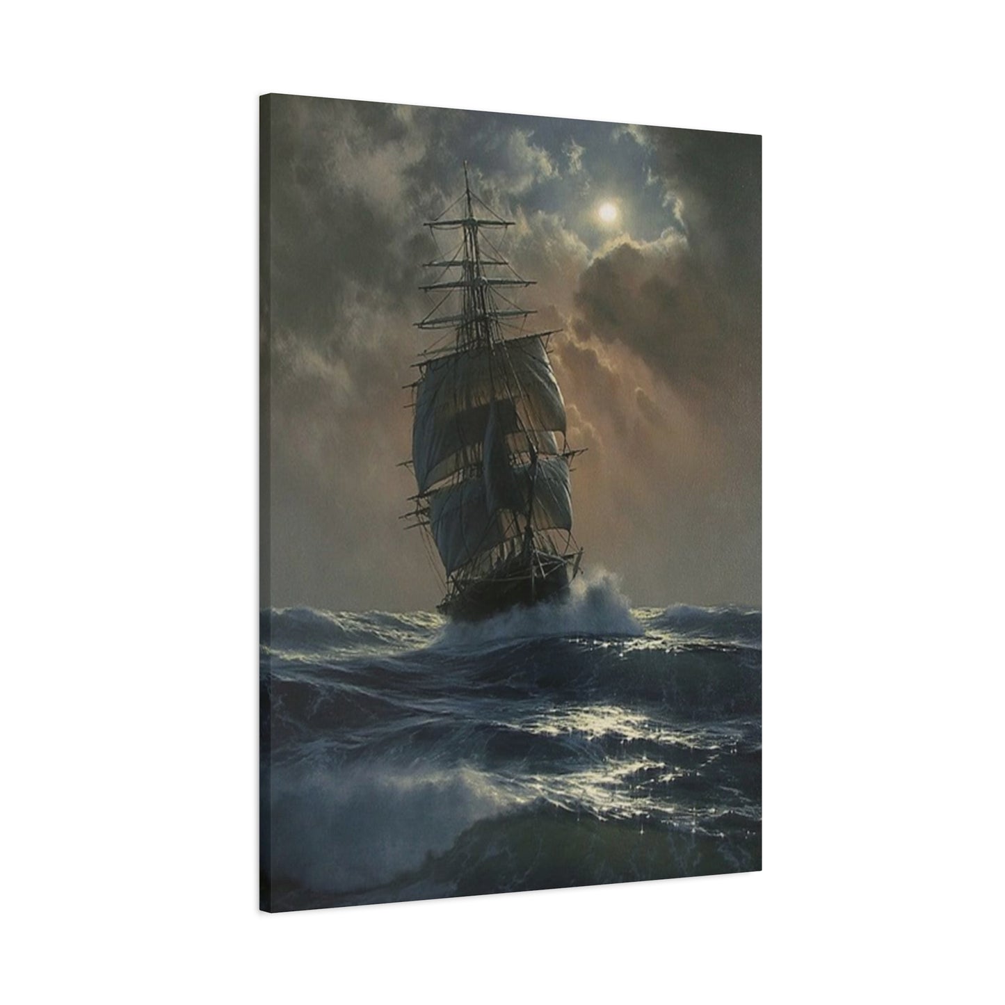Ship Sailing In Sea At Night Wall Art & Canvas Prints