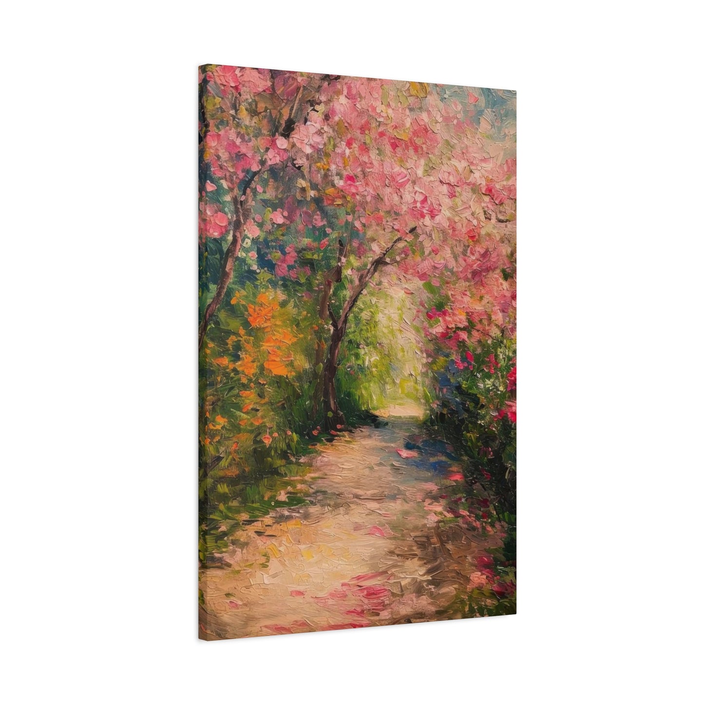 Pathway Pink Colorful Flowers Wall Art & Canvas Prints