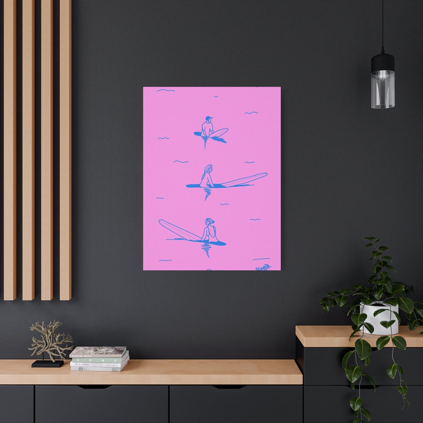 Surfing In Ocean Painting Wall Art & Canvas Prints