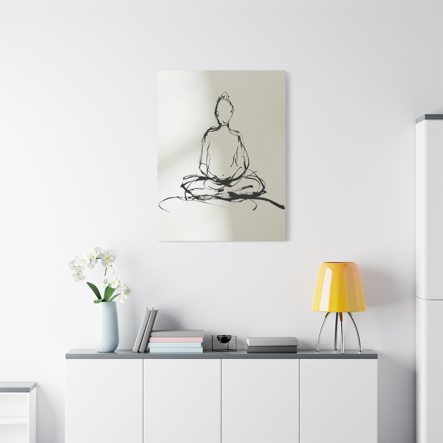 Buddha Yoga Drawing Wall Art & Canvas Prints