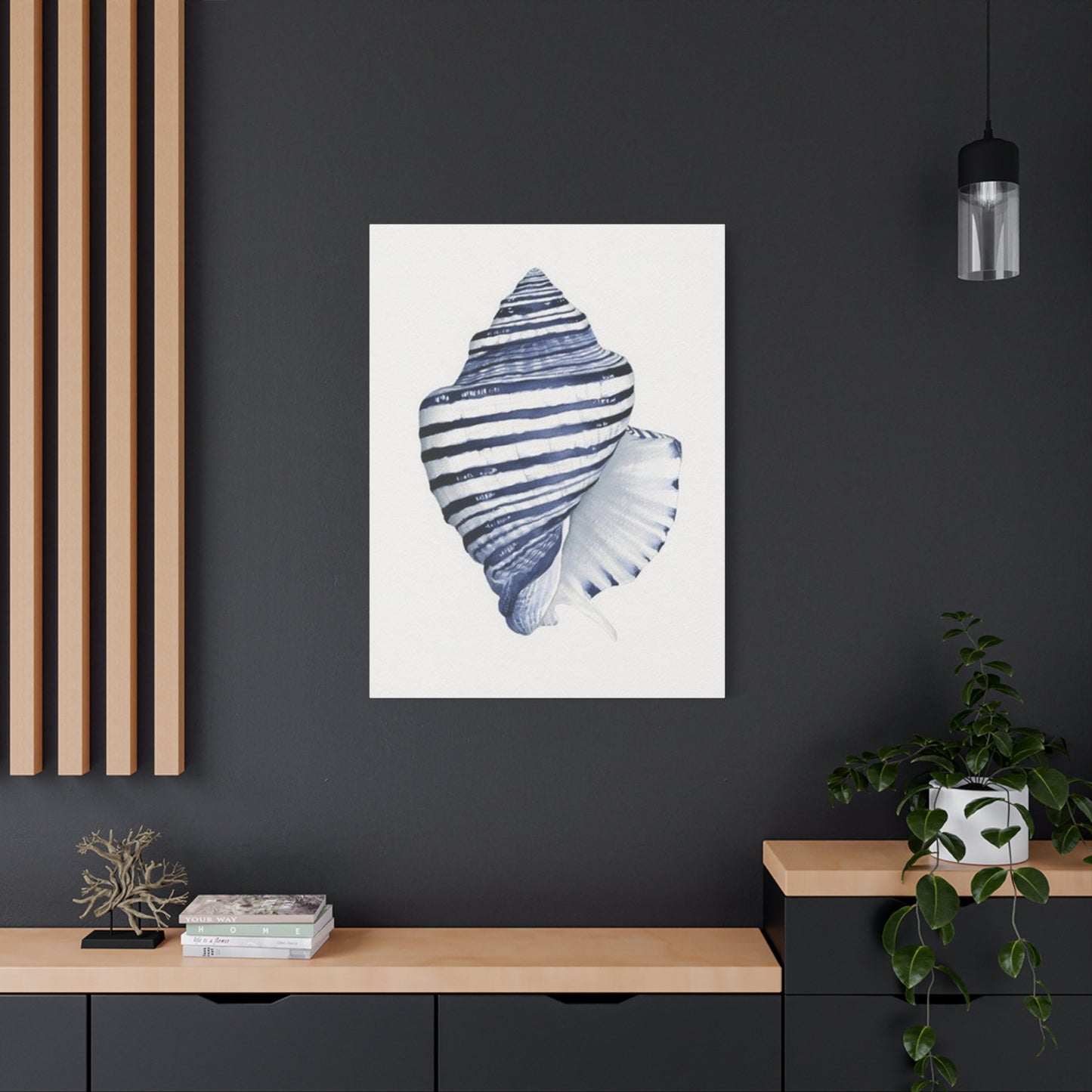Blue & White Shell Drawing Wall Art & Canvas Prints