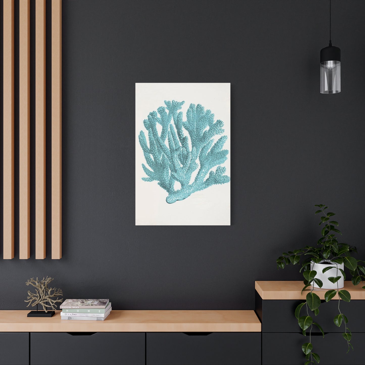 Blue Sea Herb Drawing Wall Art & Canvas Prints