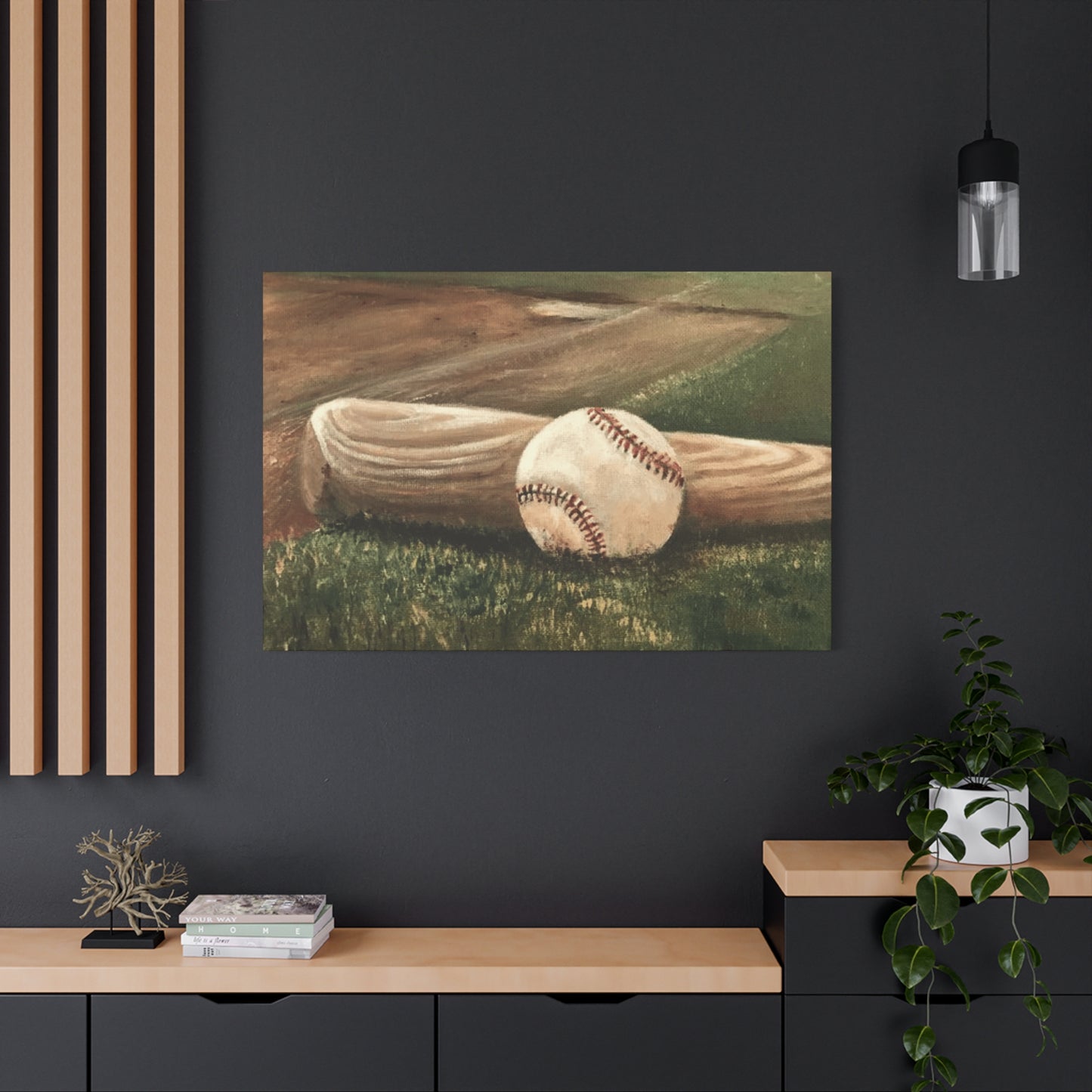 Baseball Bat and Ball Flag Wall Art & Canvas Prints