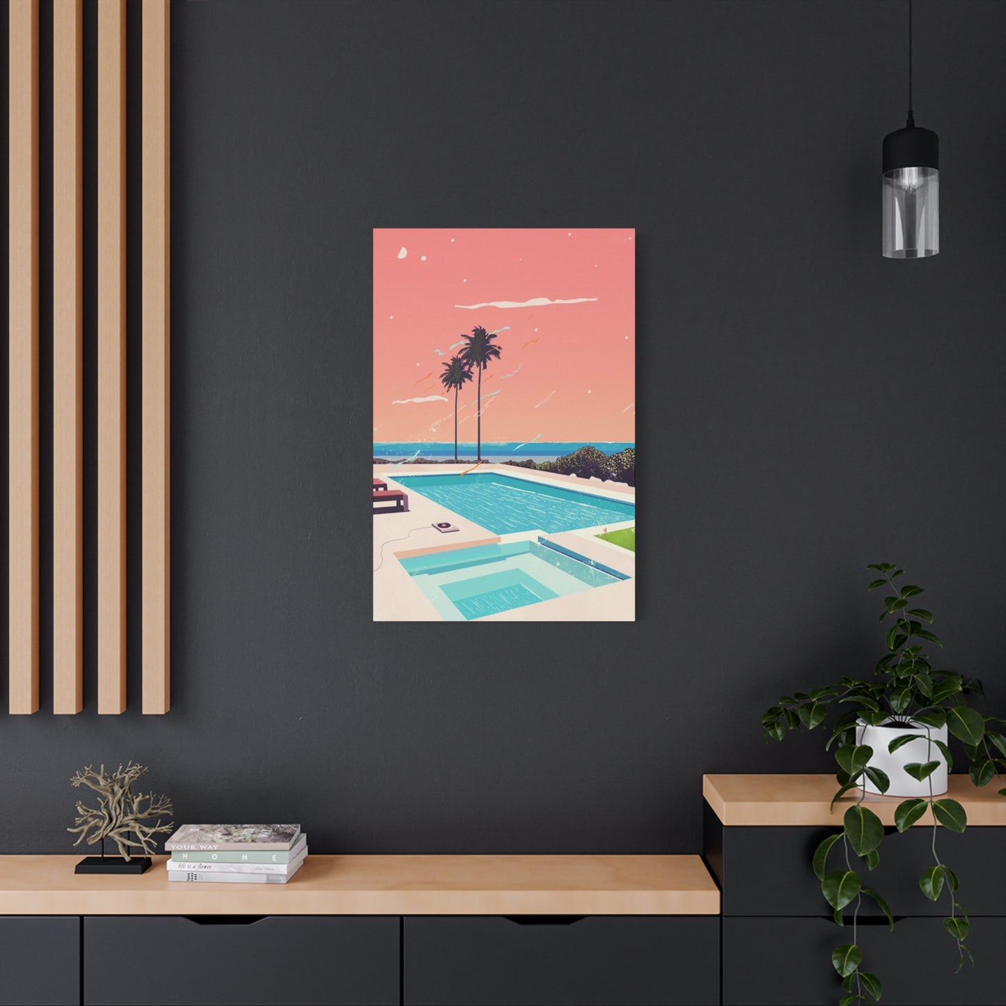 Swimming Pool In Resort With A Sunset Wall Art & Canvas Prints