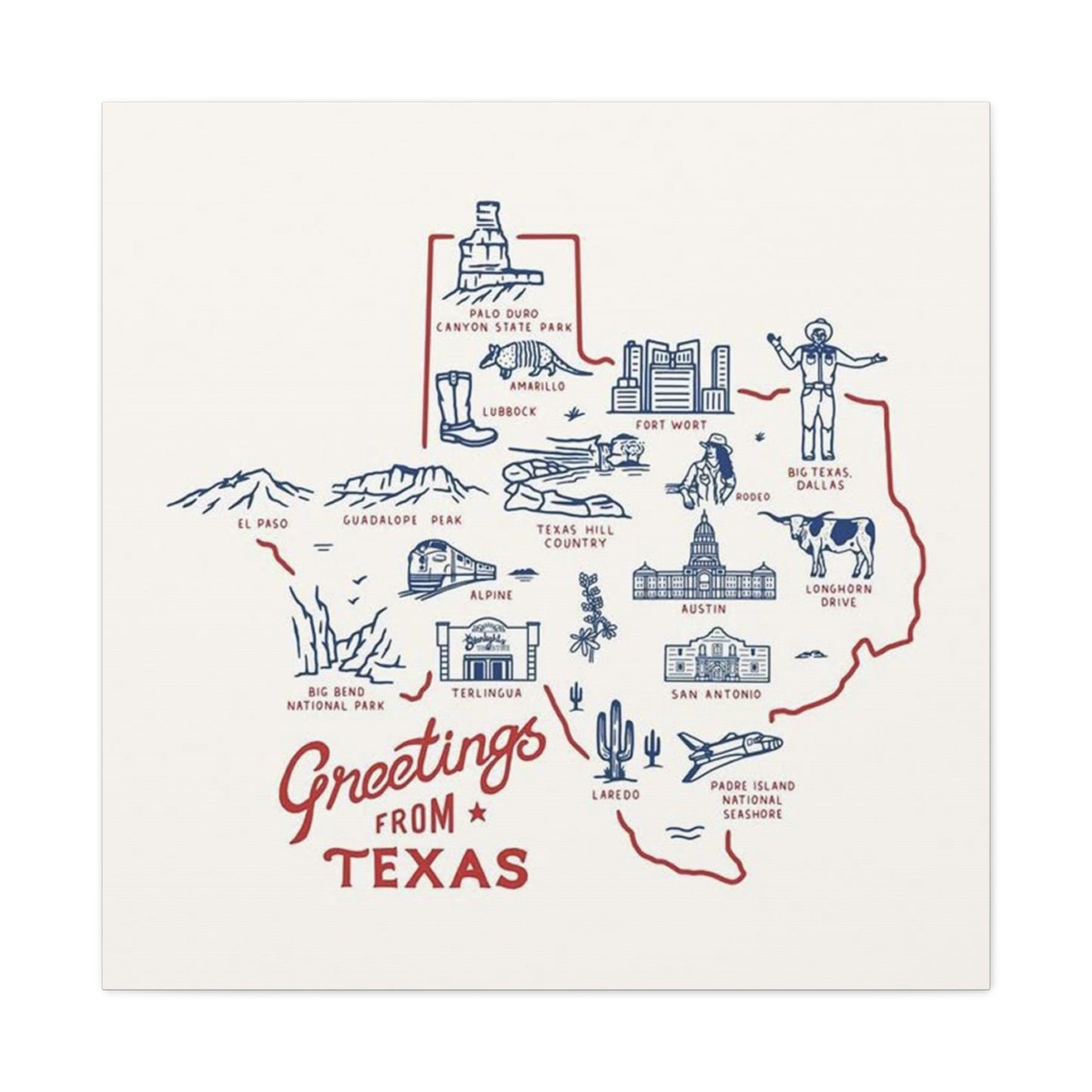 Greeting From Texas Poster Wall Art & Canvas Prints