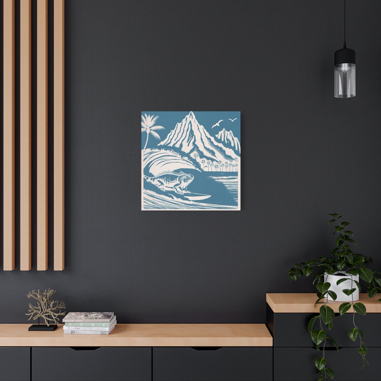 Chameleon Surfing Wall Art & Canvas Prints