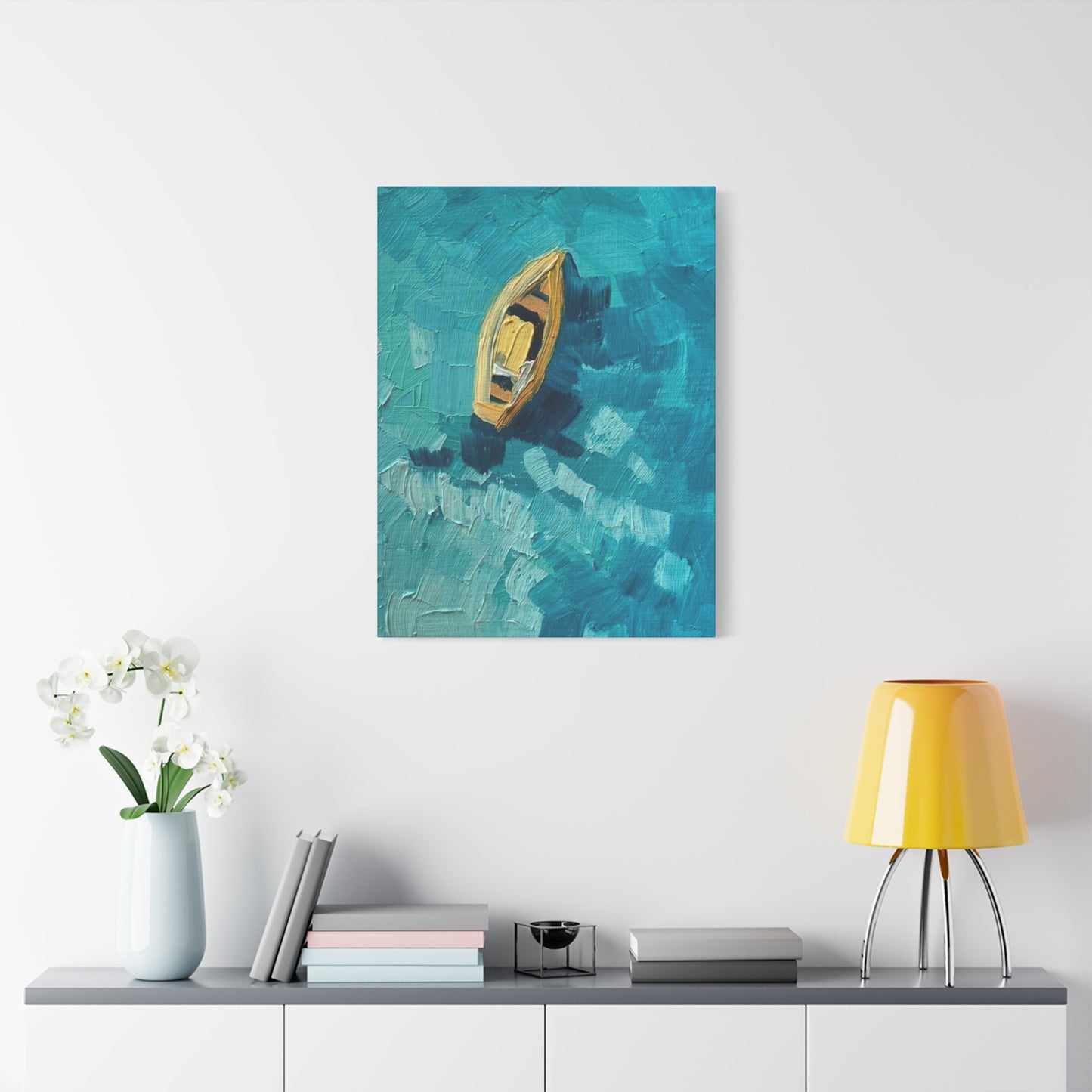 Boat in Sea Wall Art & Canvas Prints