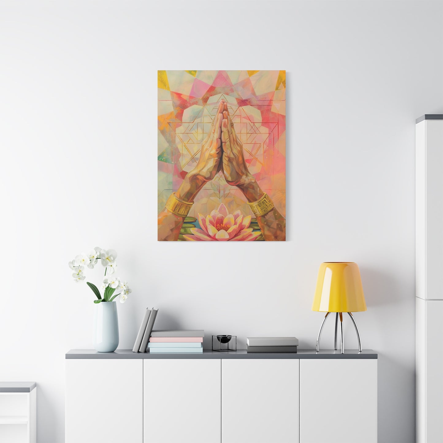 Namaste Gesture Painting Wall Art & Canvas Prints