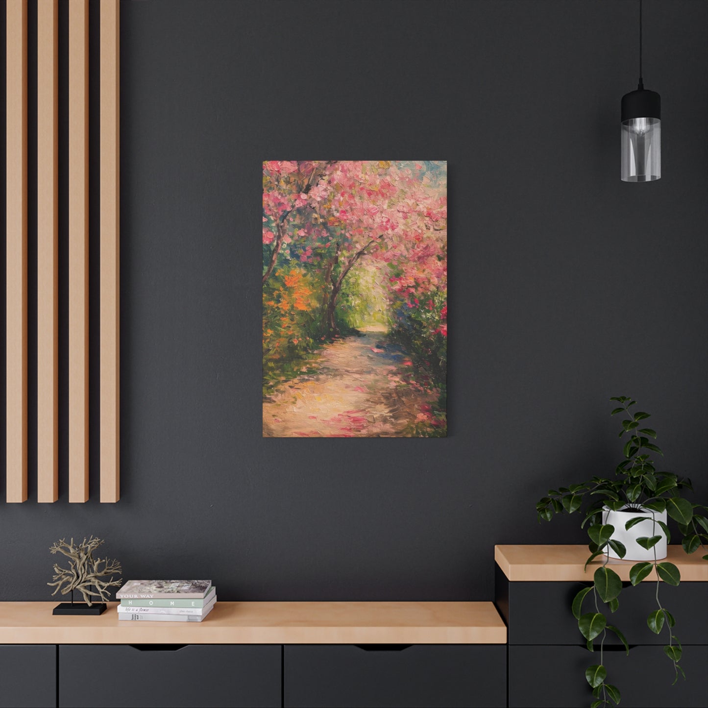 Pathway Pink Colorful Flowers Wall Art & Canvas Prints