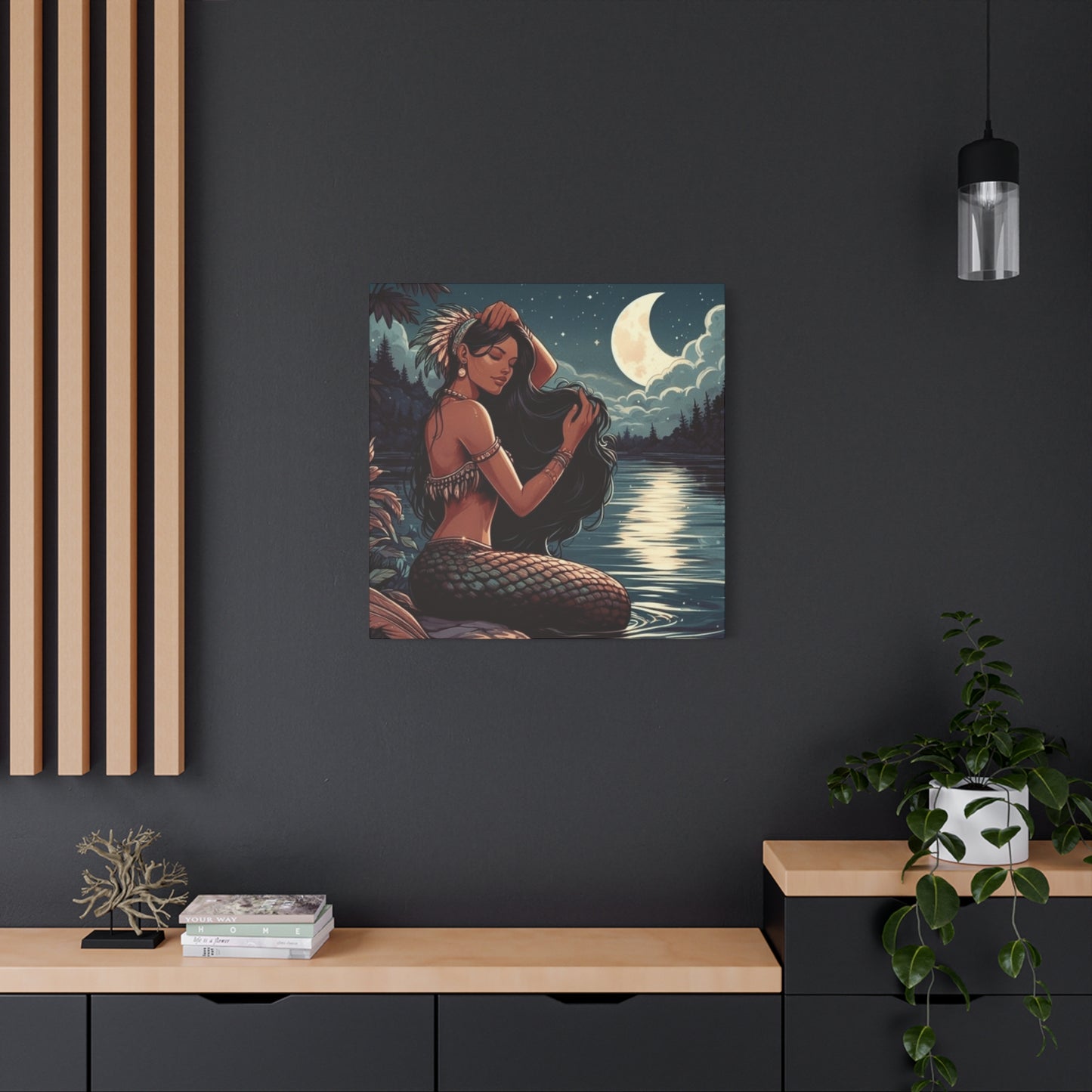 A Portrait Of Mermaid At Night Wall Art & Canvas Prints