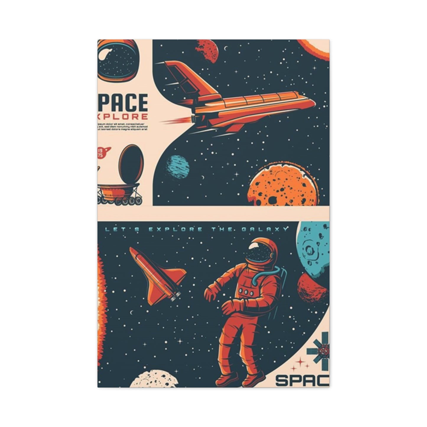 Space Explore Adventure Poster Wall Art & Canvas Prints