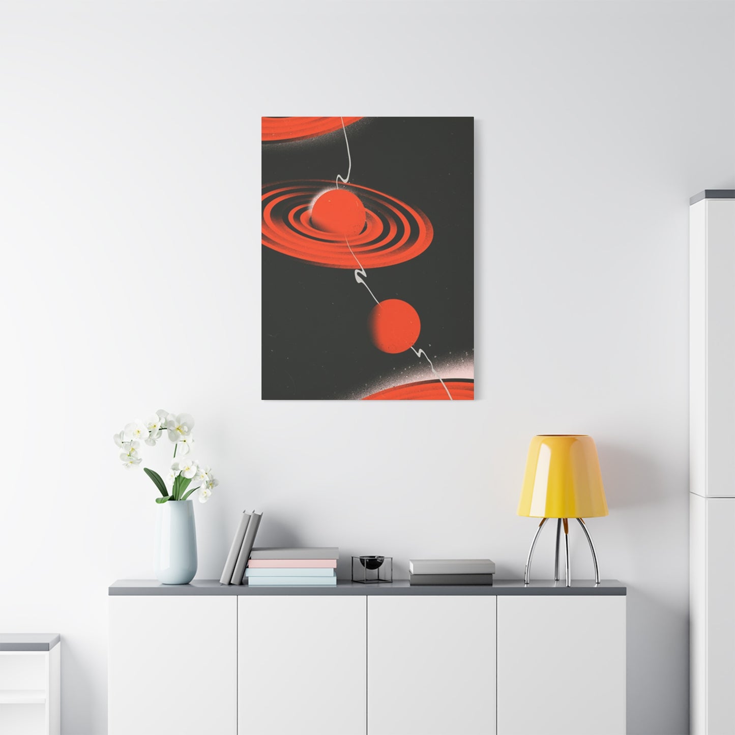 Red Saturn Planet Poster Wall Art & Canvas Prints