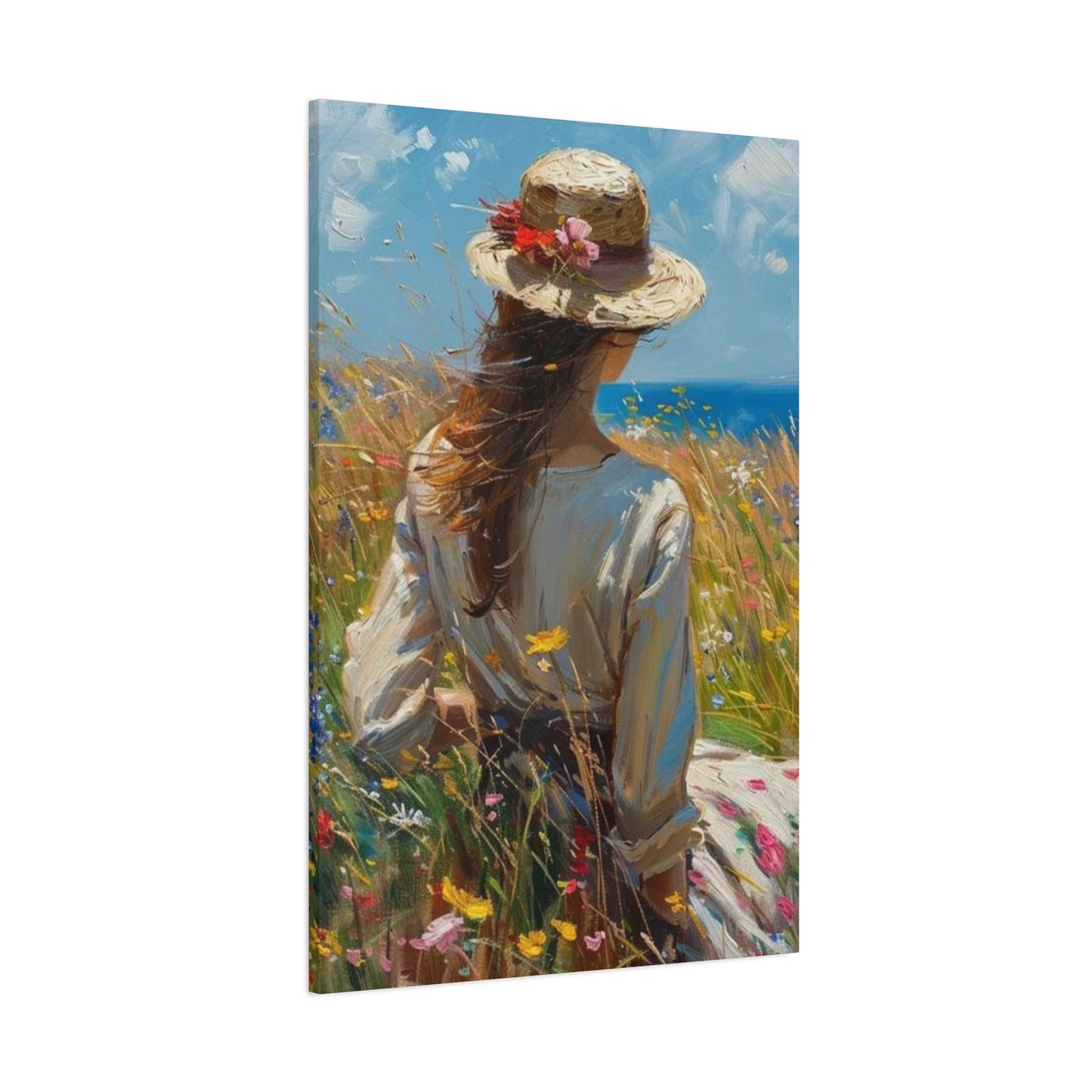 Woman by the Sea Wall Art & Canvas Prints