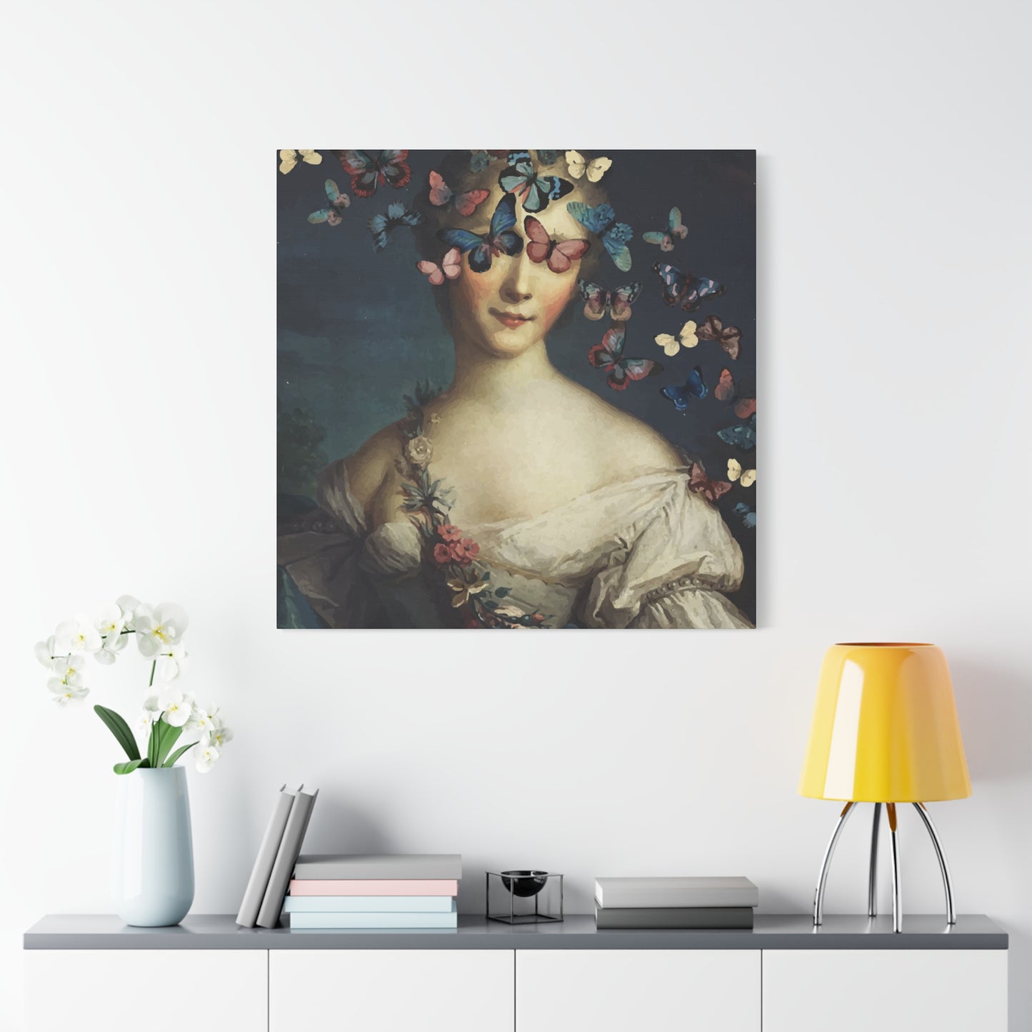 Beautiful Girl With Butterflies Wall Art & Canvas Prints
