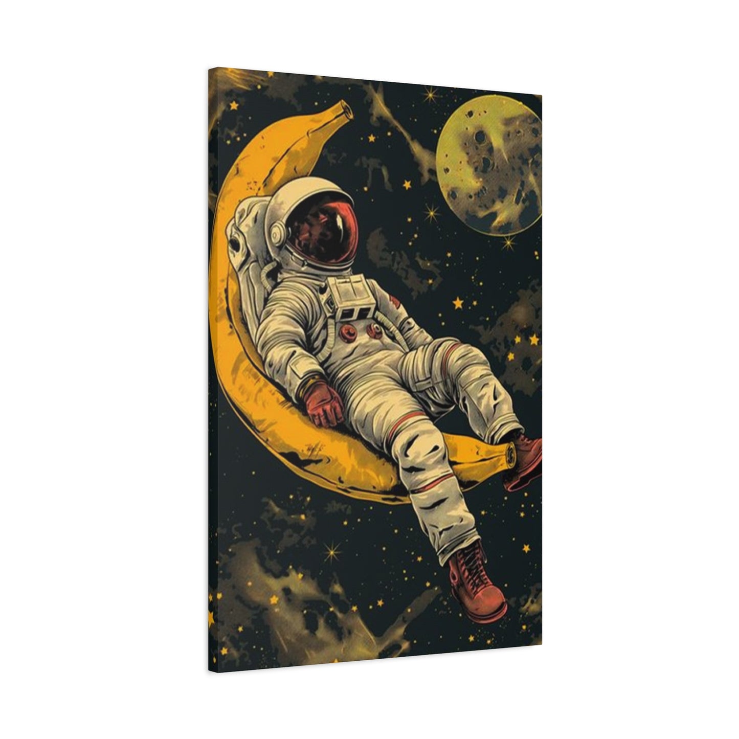 Astronaut On Banana In Space Wall Art & Canvas Prints