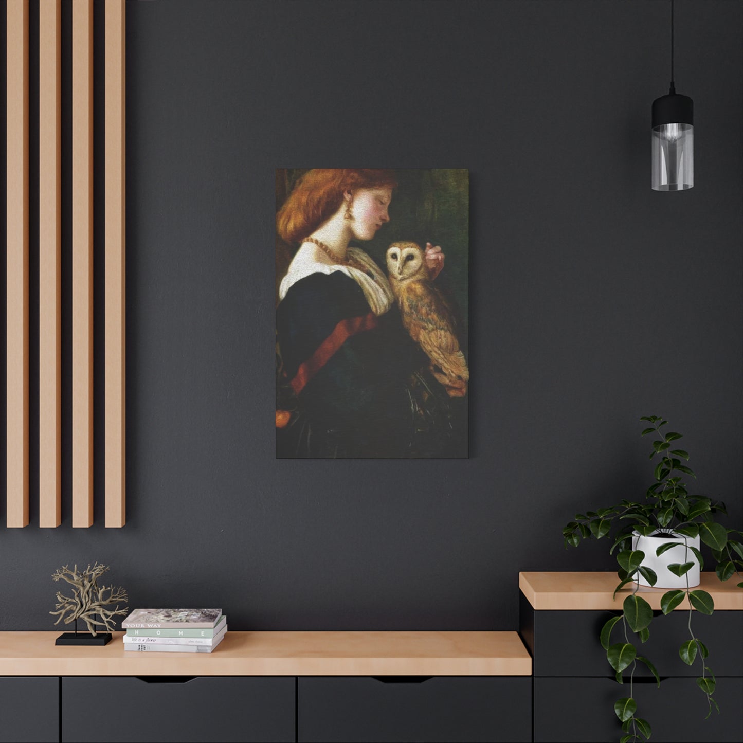 Beautiful Lady With Owl Art Wall Art & Canvas Prints