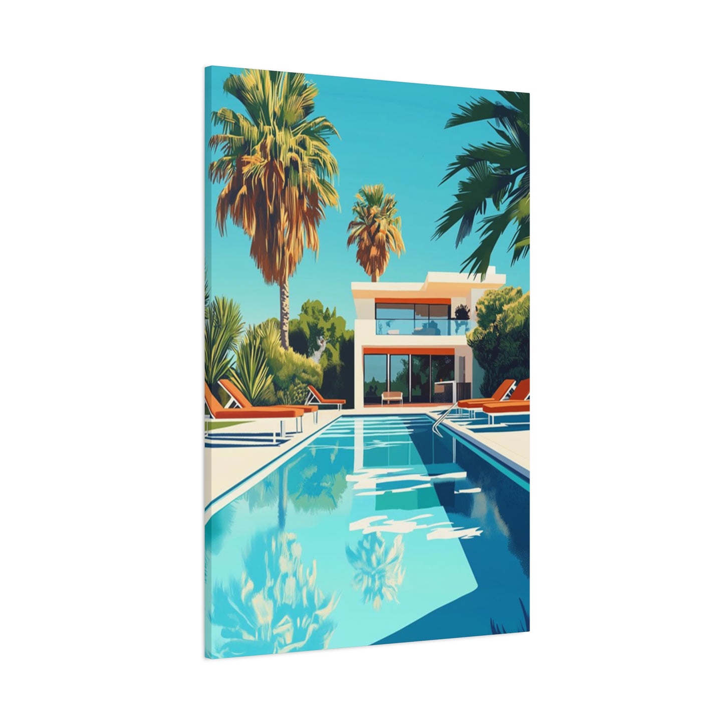 Long Swimming Pool In Resort Wall Art & Canvas Prints