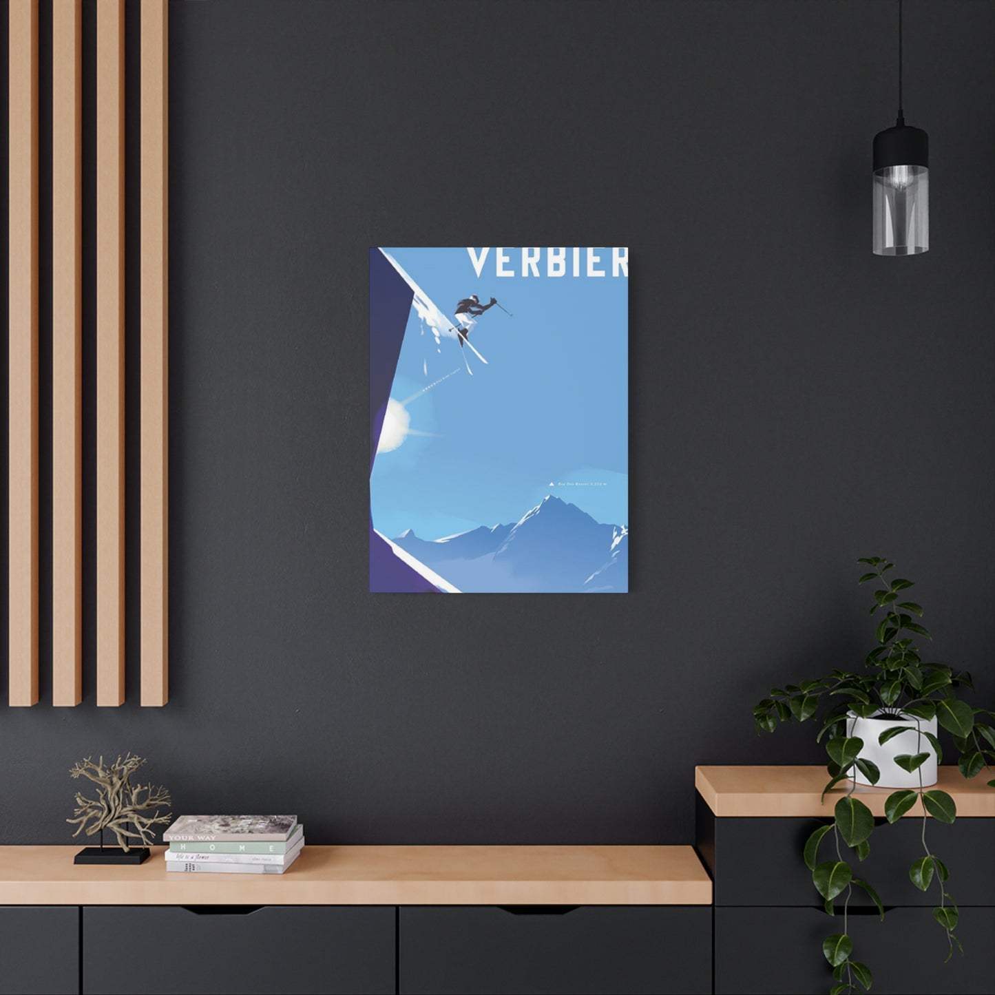 Skiing At The Cliff Wall Art & Canvas Prints