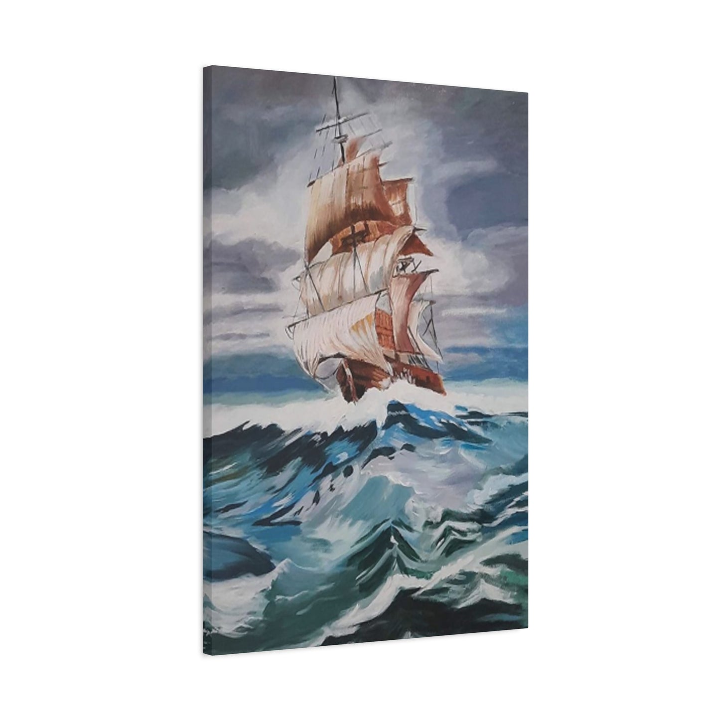 Large Vintage Ship In Waves Wall Art & Canvas Prints